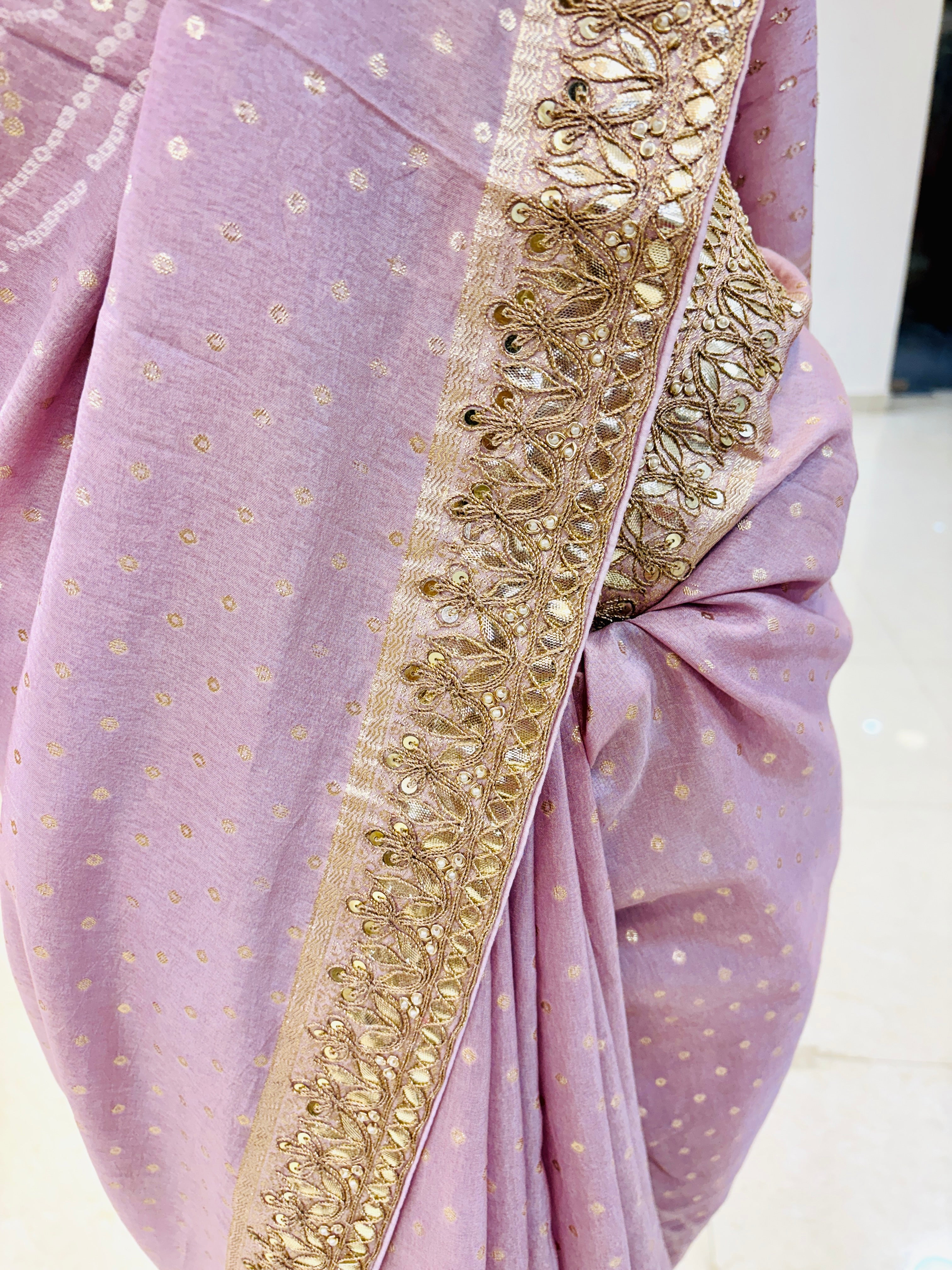 Lilac Banarasi Silk Designer Saree