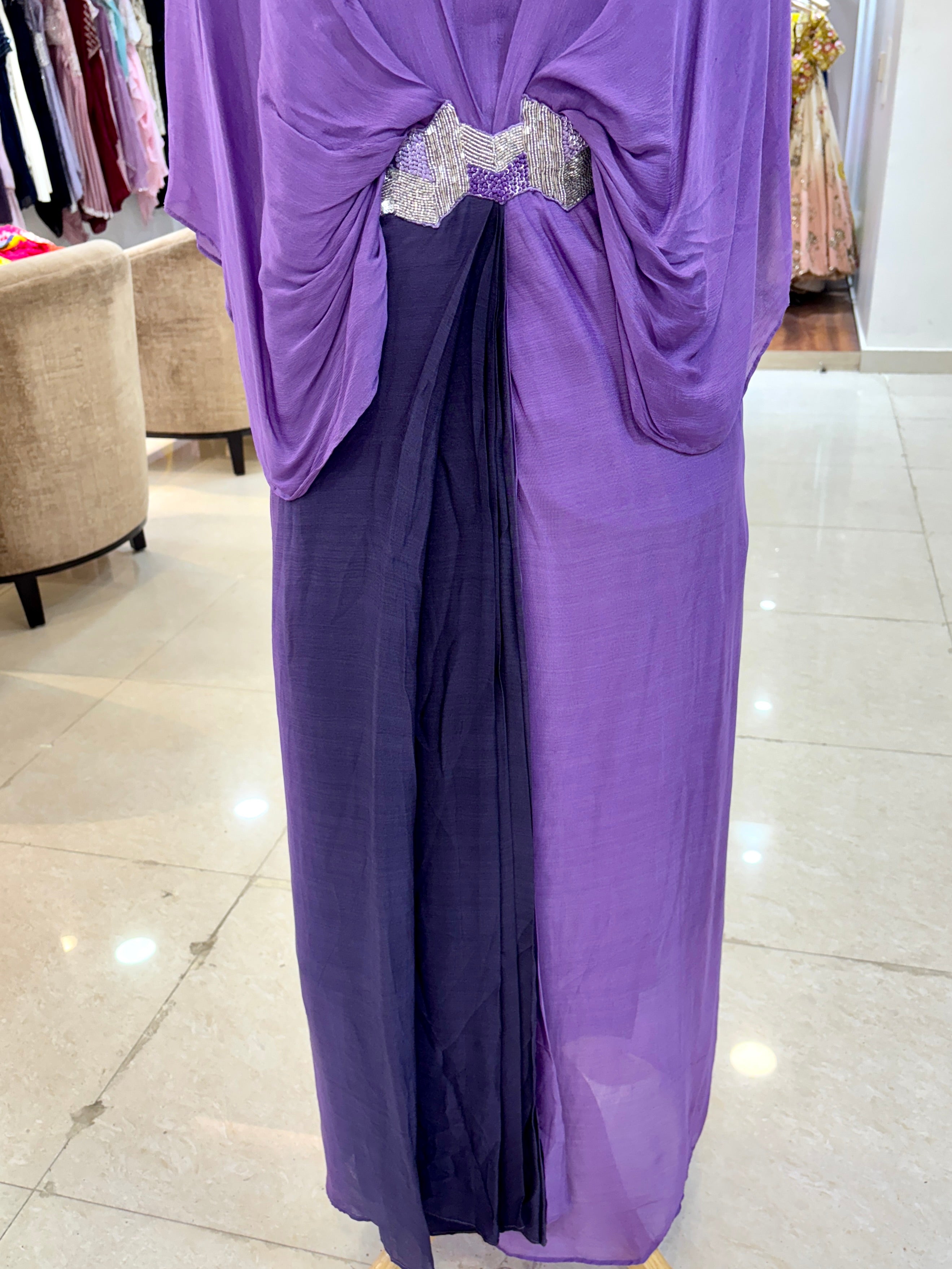 Purple Chinnon Designer Gown