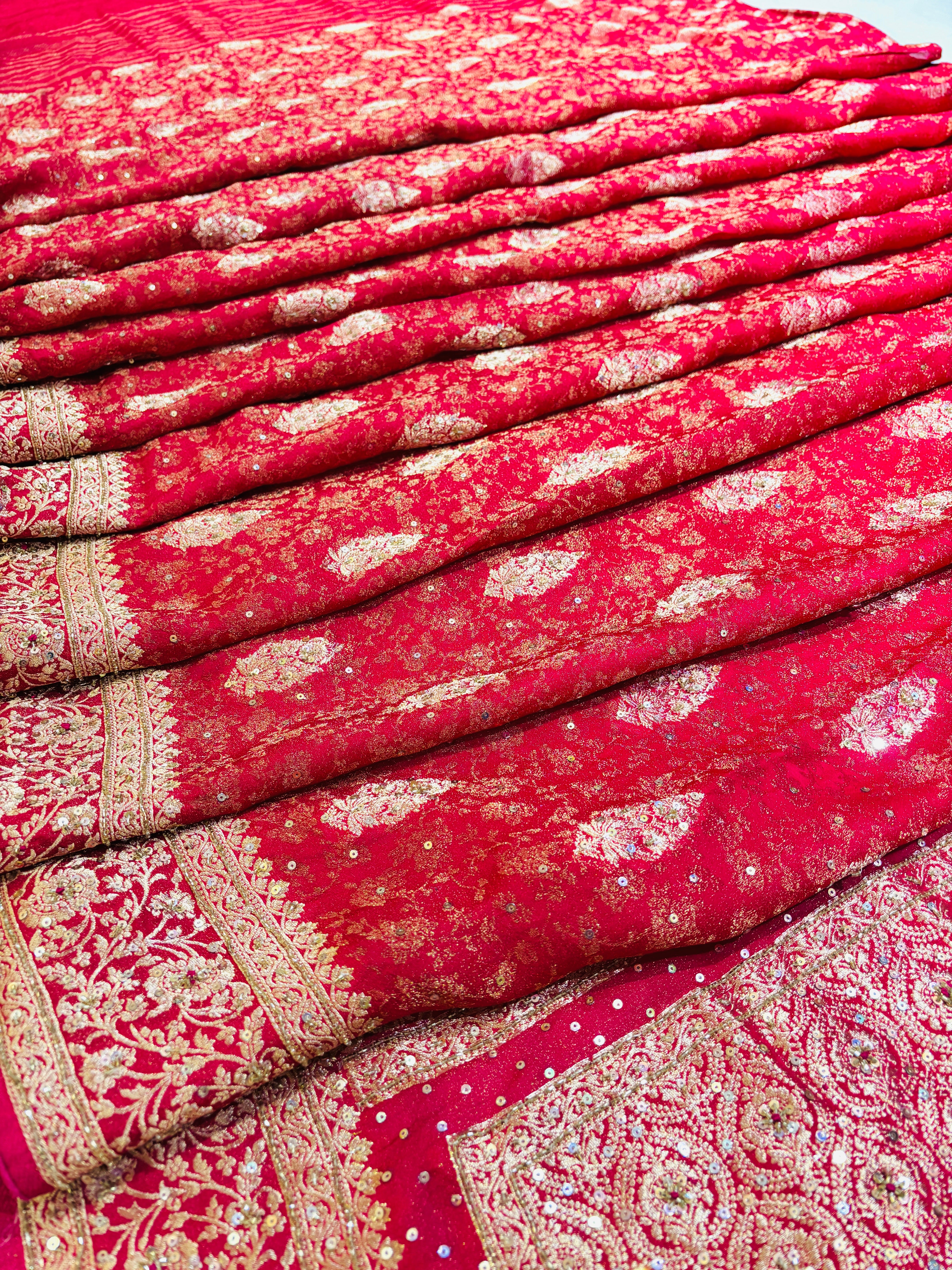 Red Banarasi Silk Festive Saree