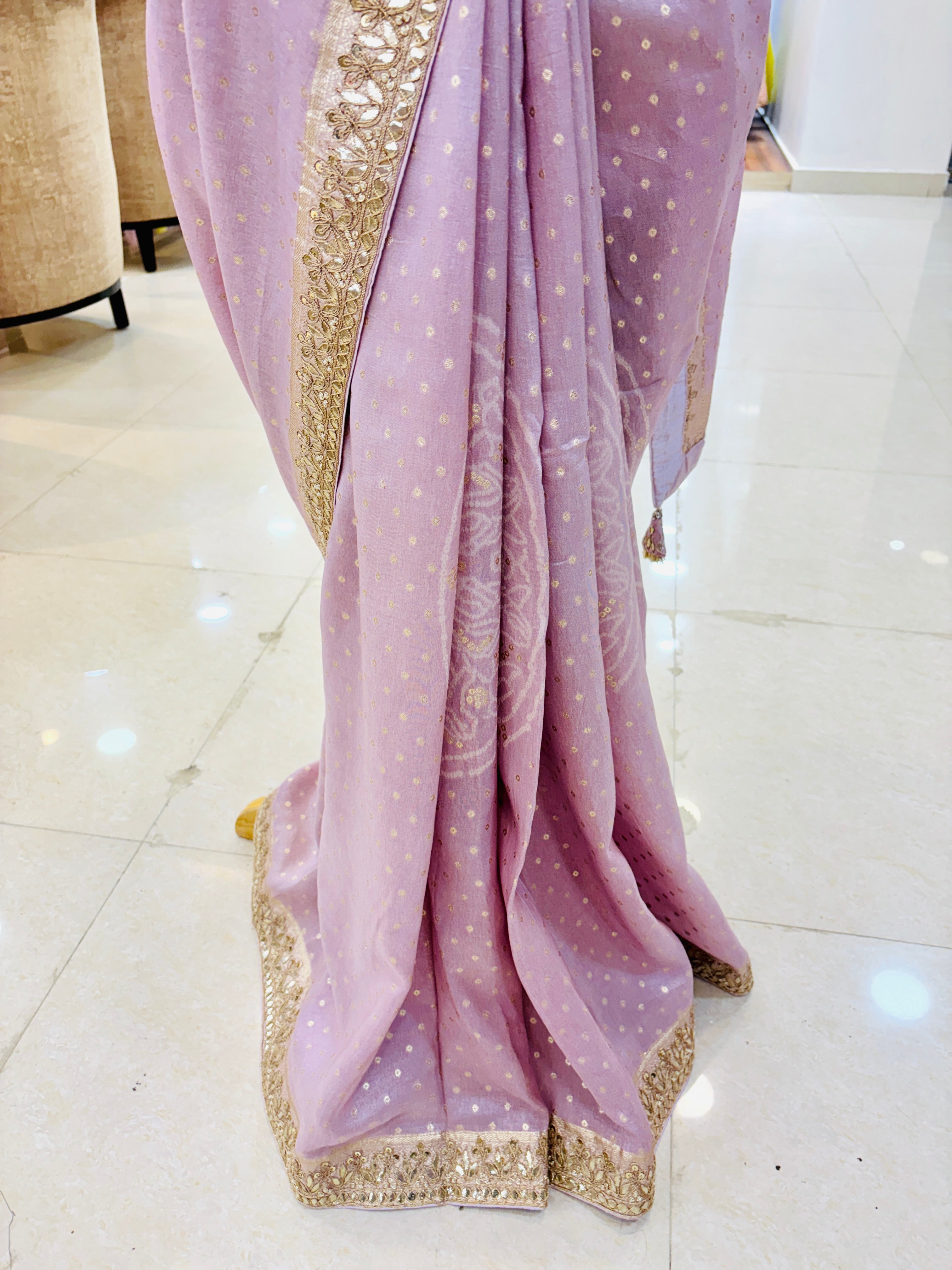 Lilac Banarasi Silk Designer Saree