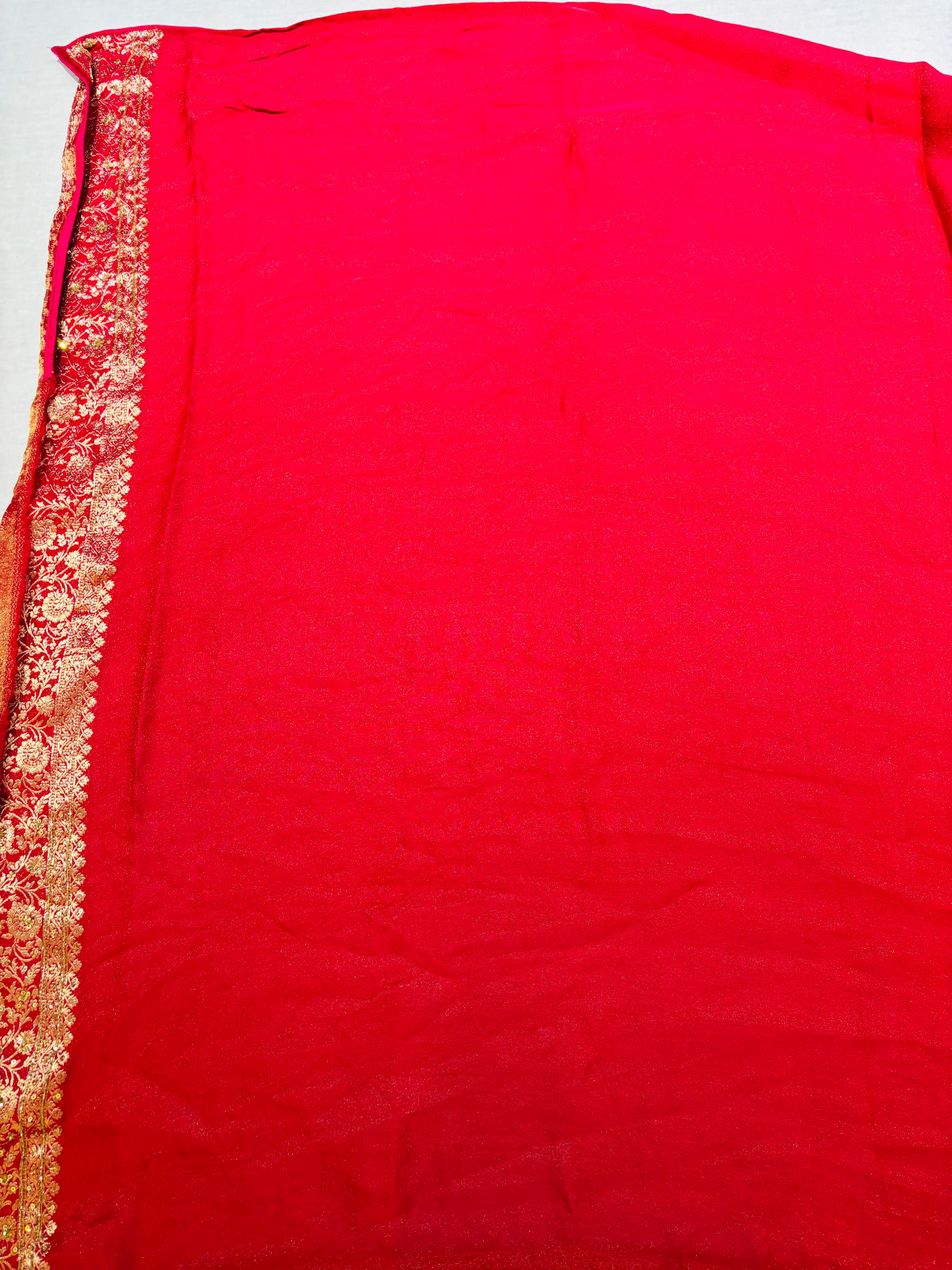 Red Banarasi Silk Festive Saree