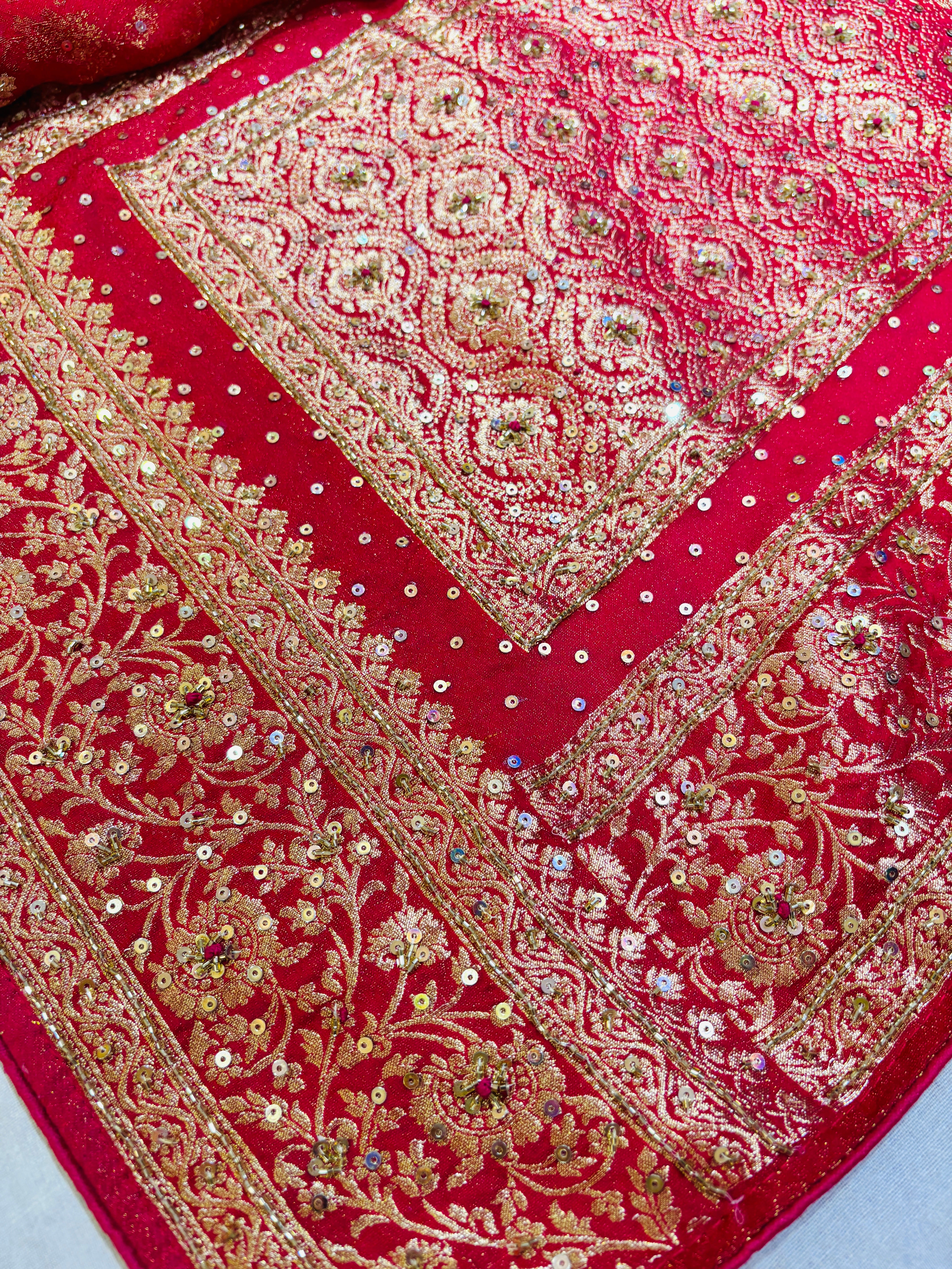 Red Banarasi Silk Festive Saree