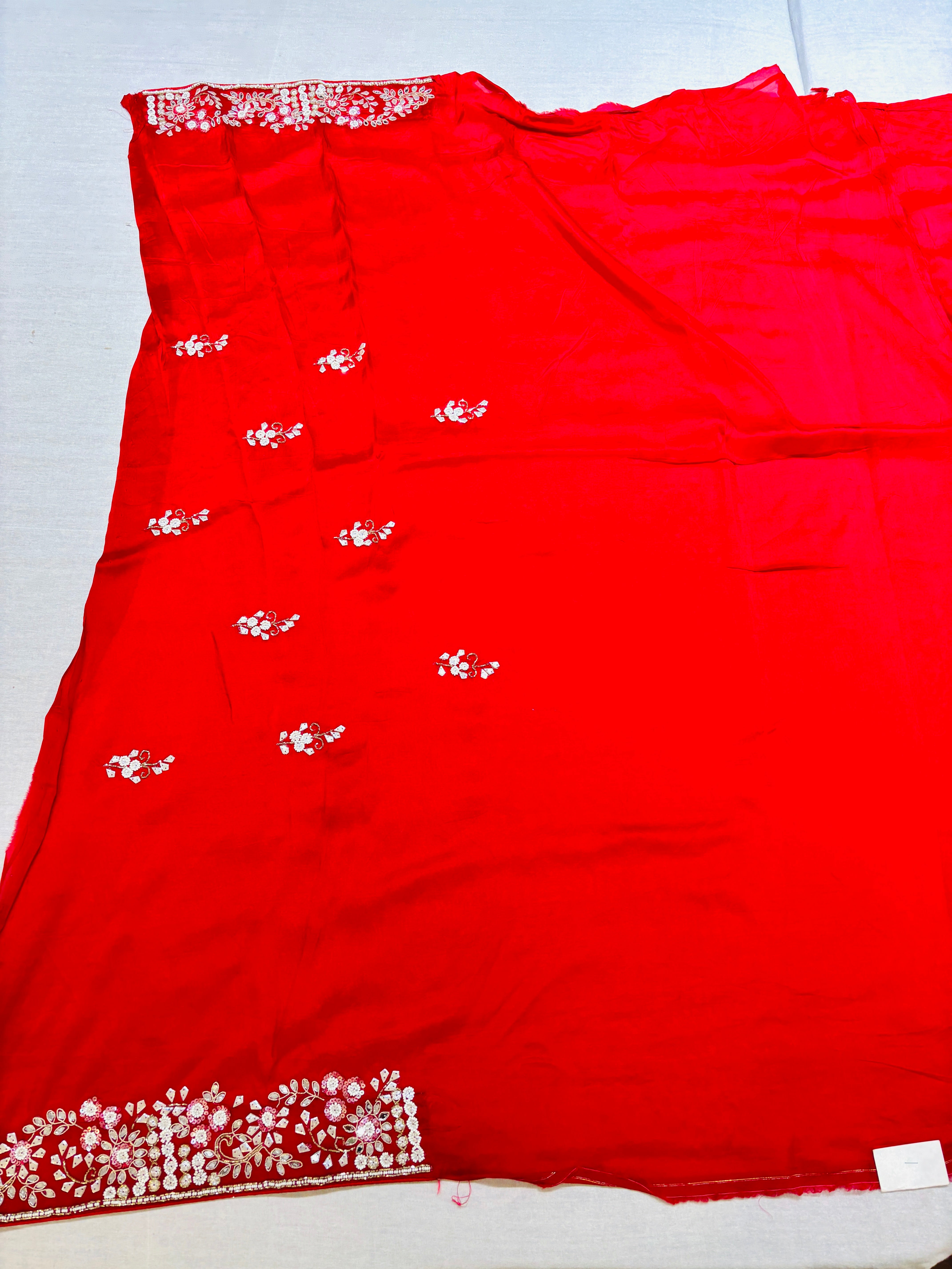 Apple Red Festive Silk Saree