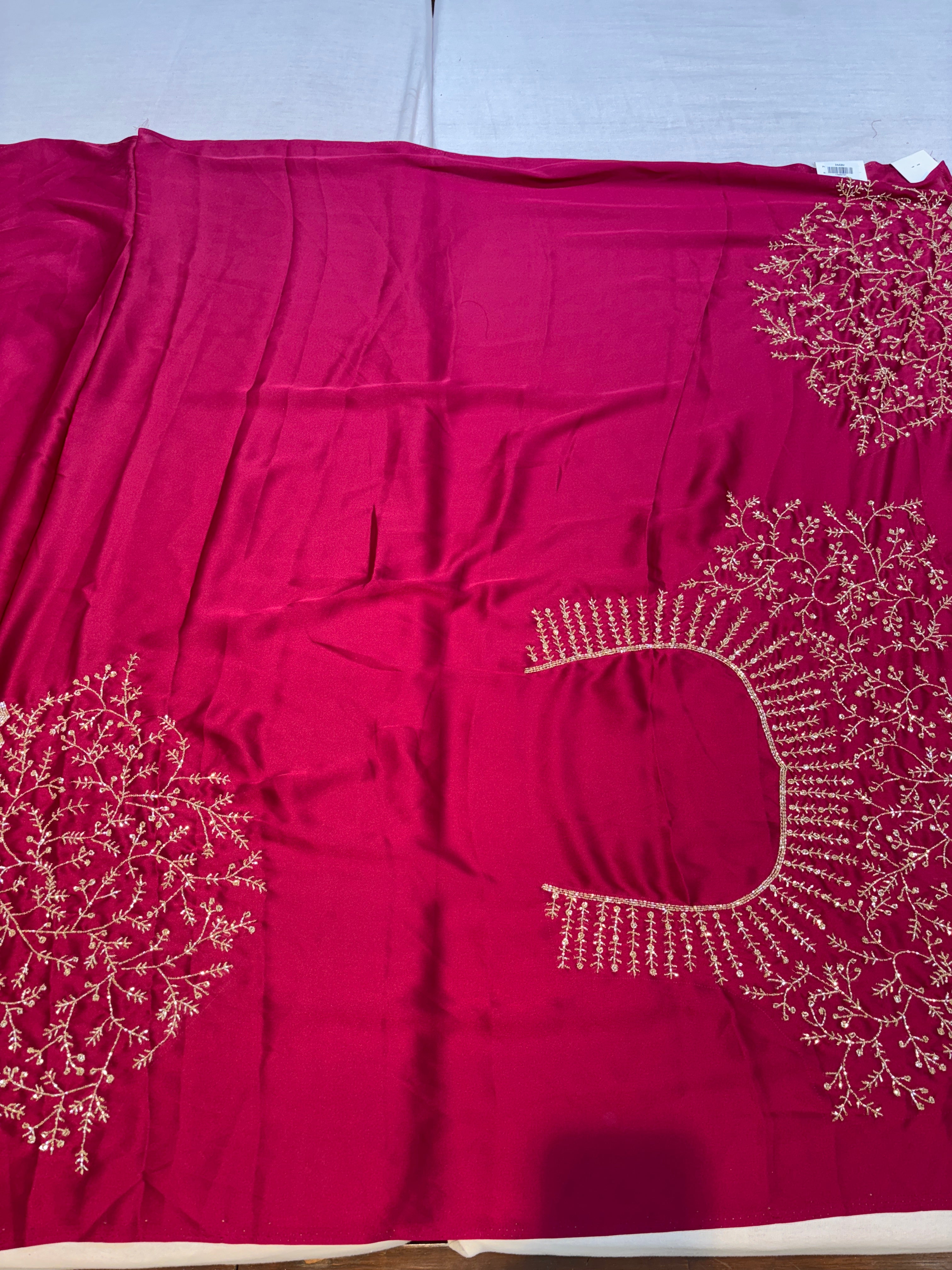 Burgundy Plain Festive Saree