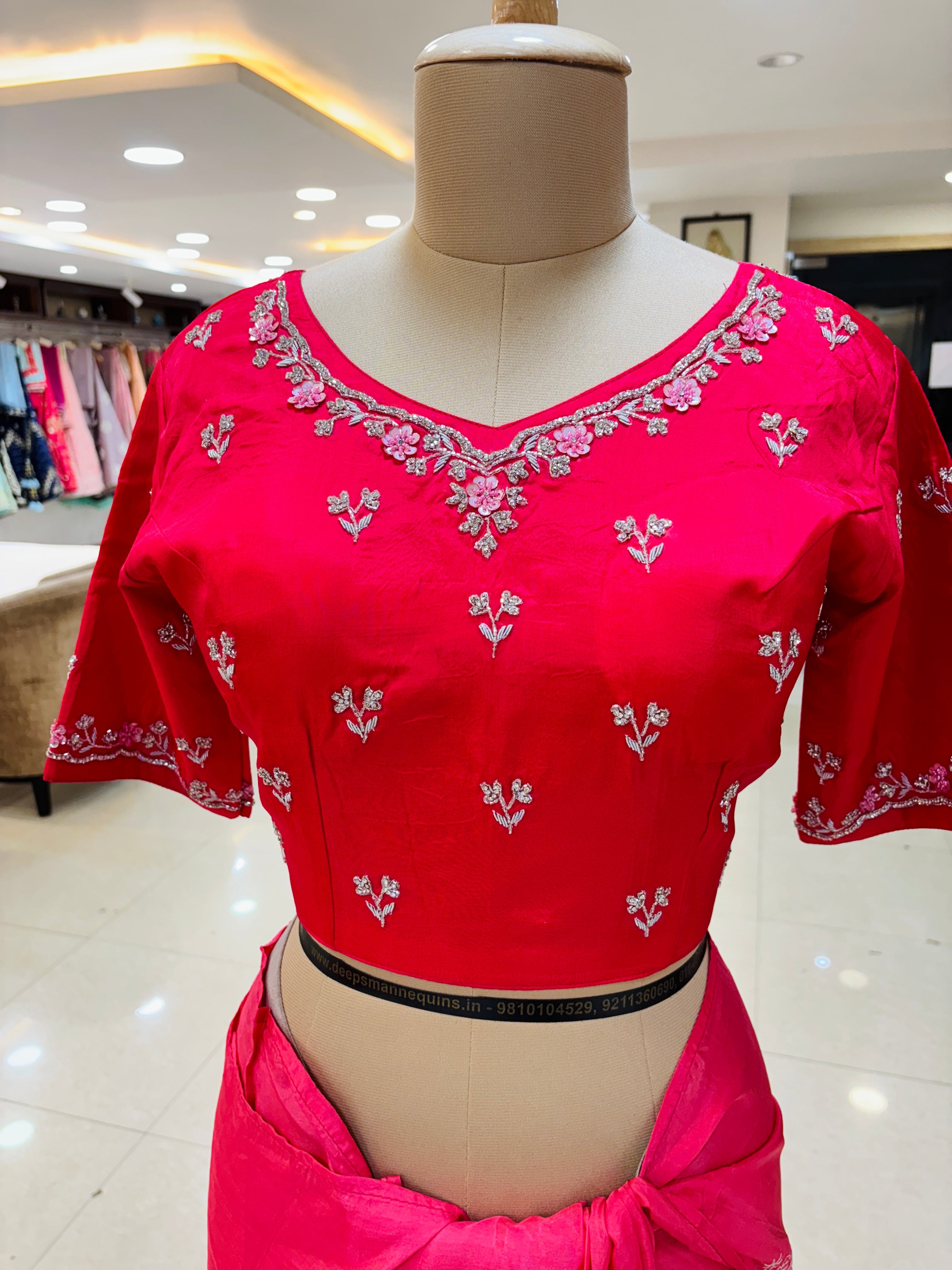 Pink Silk Saree With Readymade Blouse