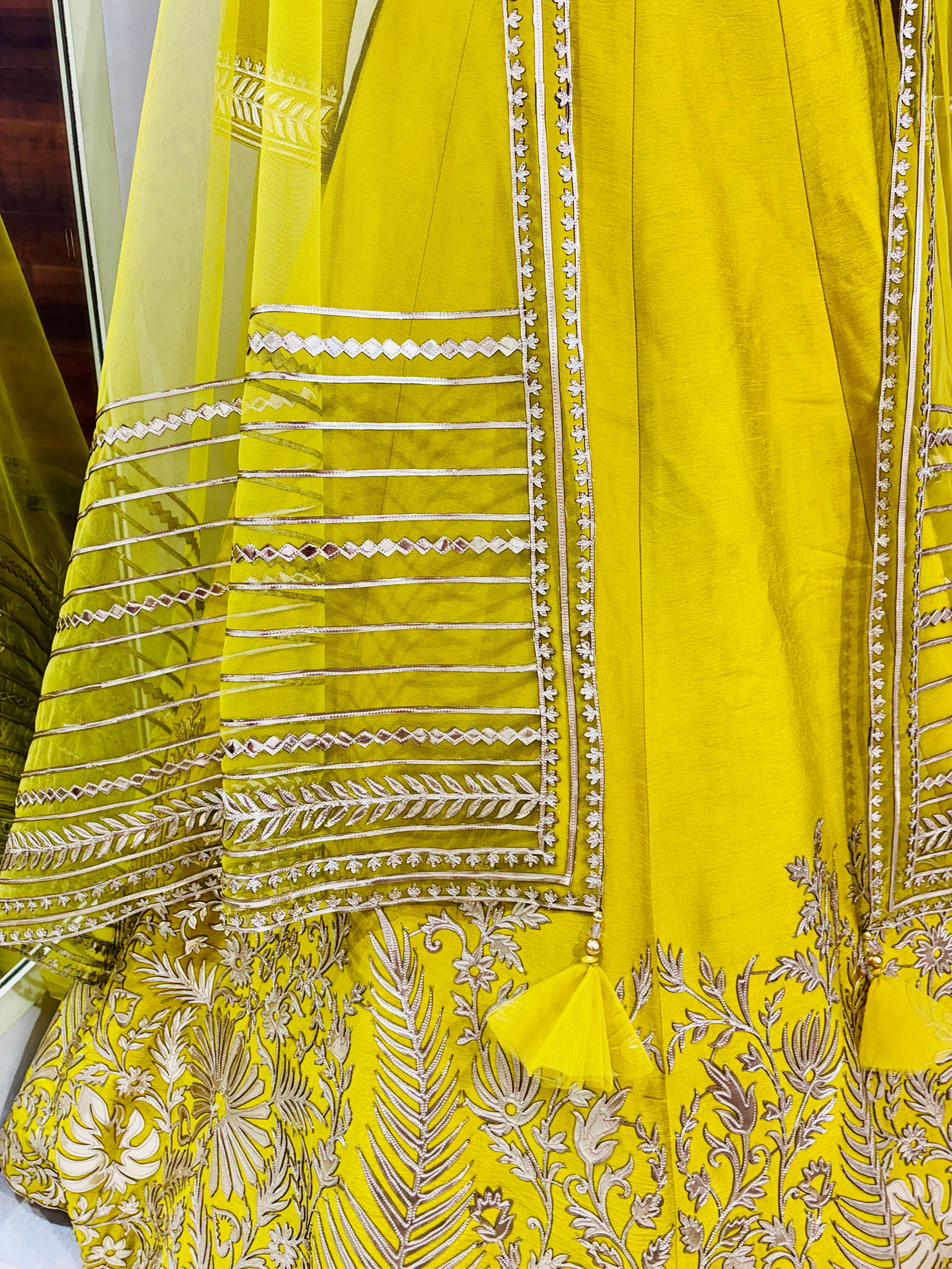 Mustard Raw Silk Designer Lehenga