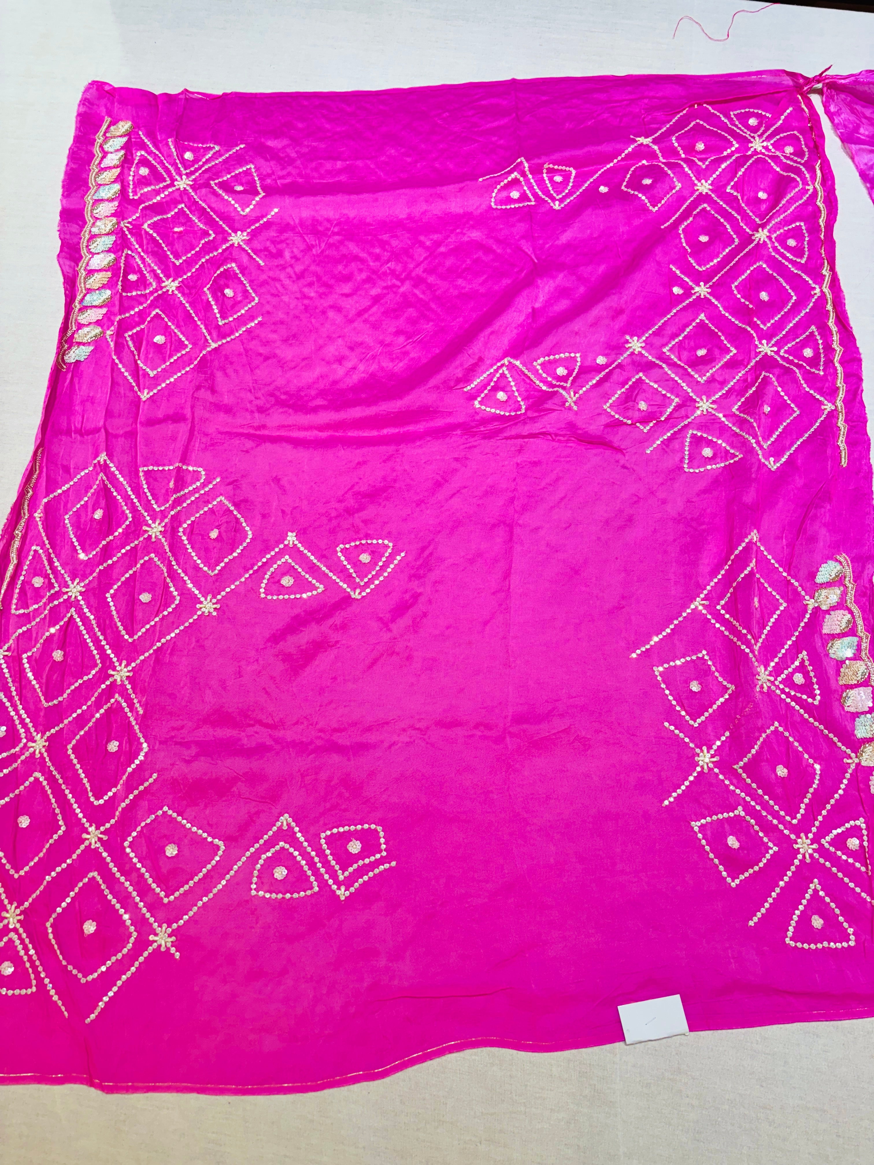 Shaded Pink & Orange Tissue Festive Saree