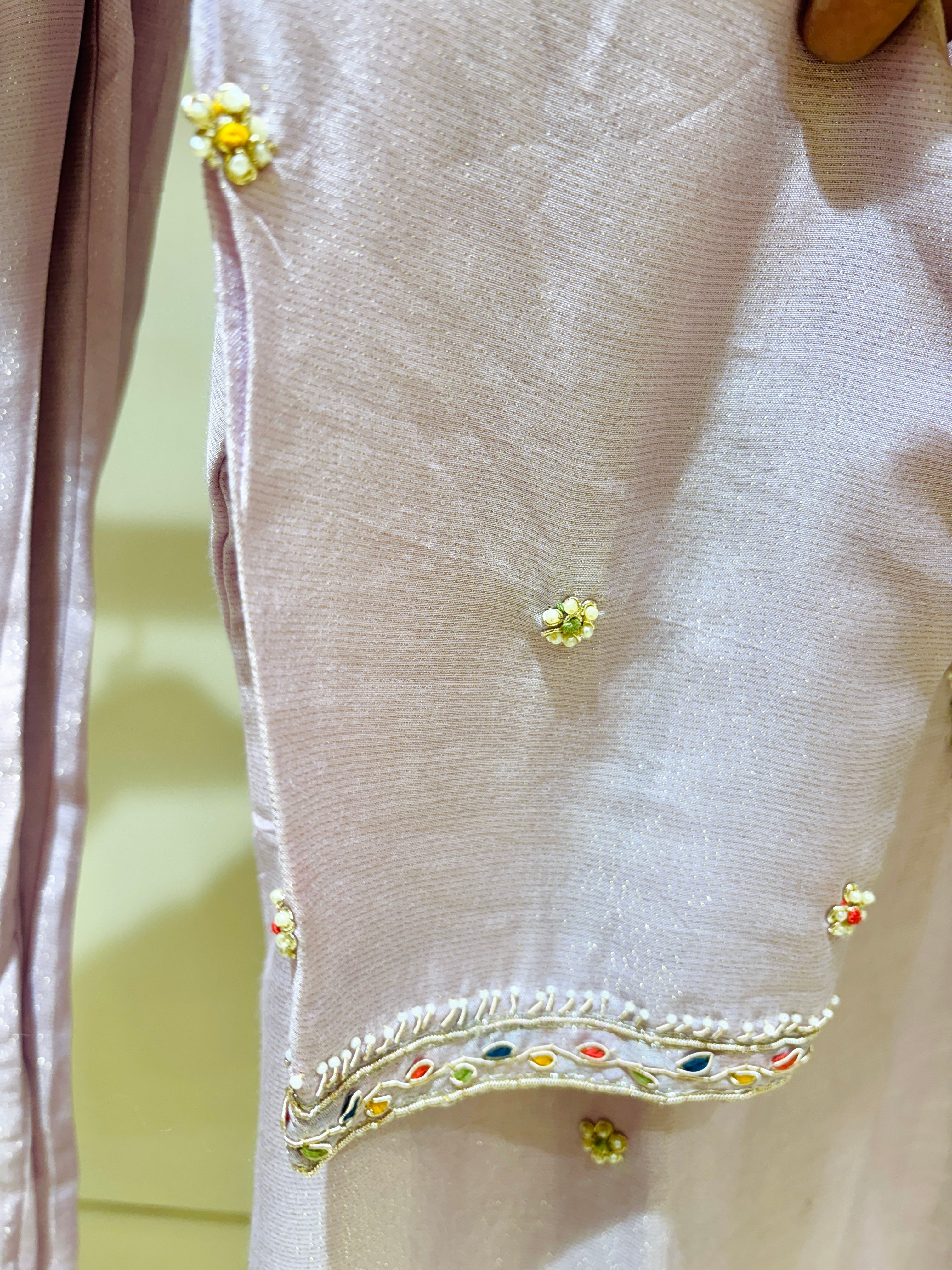 Lilac Hand Work Silk Work Salwar Suit