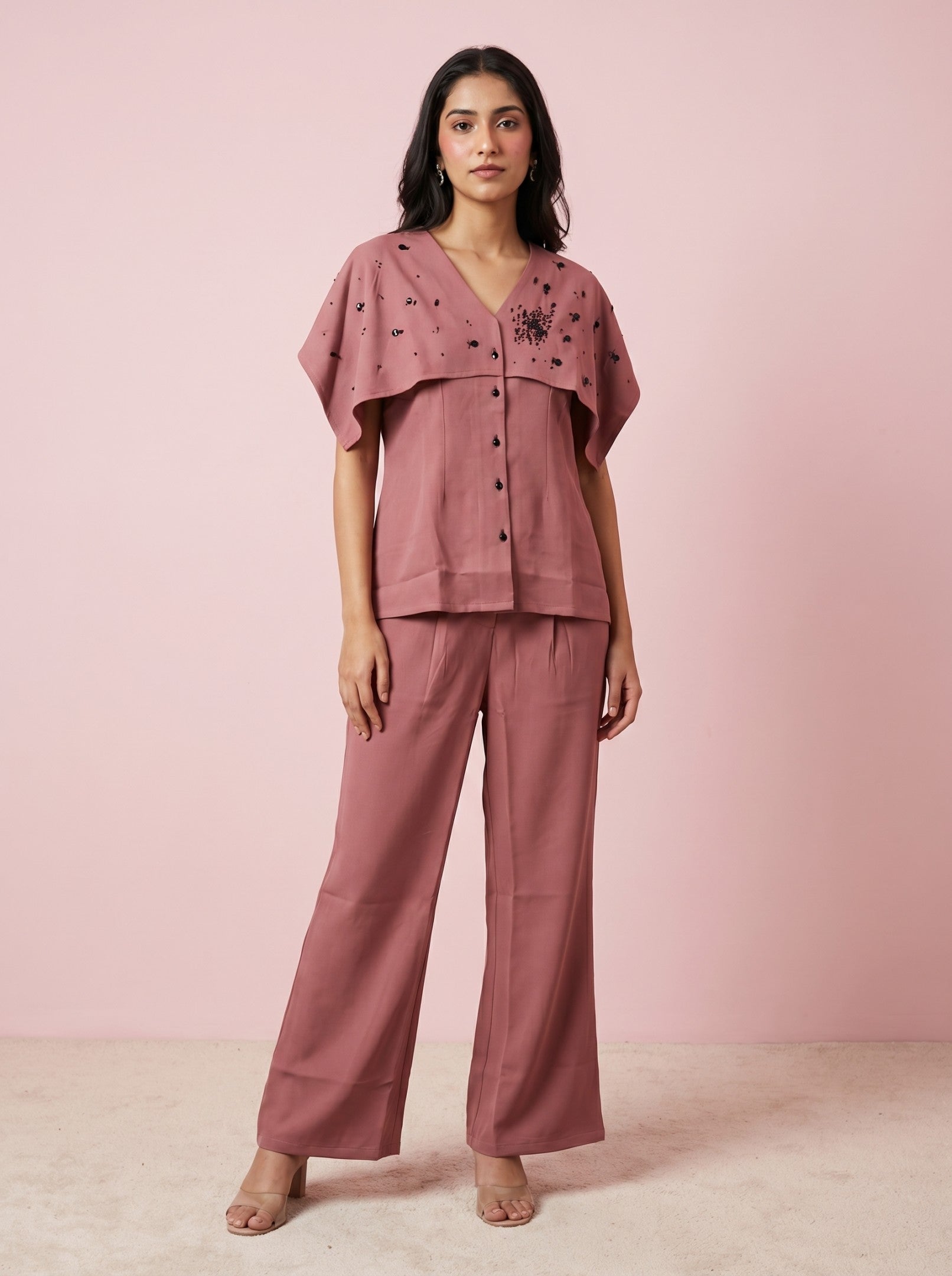 Dark Mauve Cotton Co-Ord Set