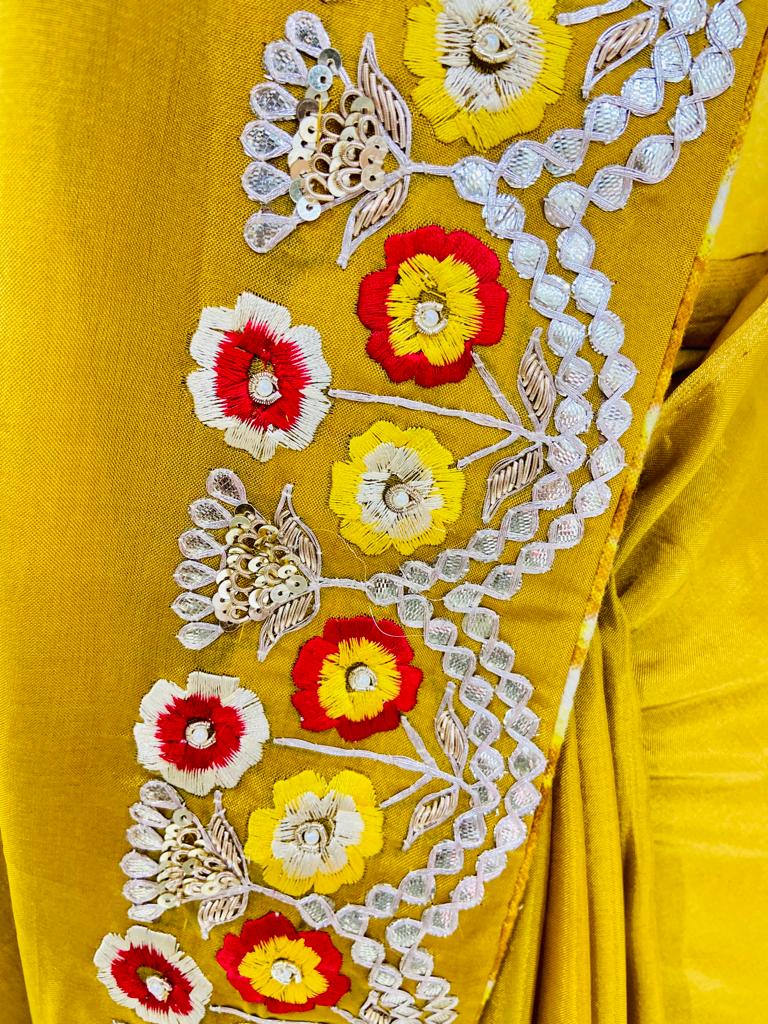 Mustard Colour Silk Saree