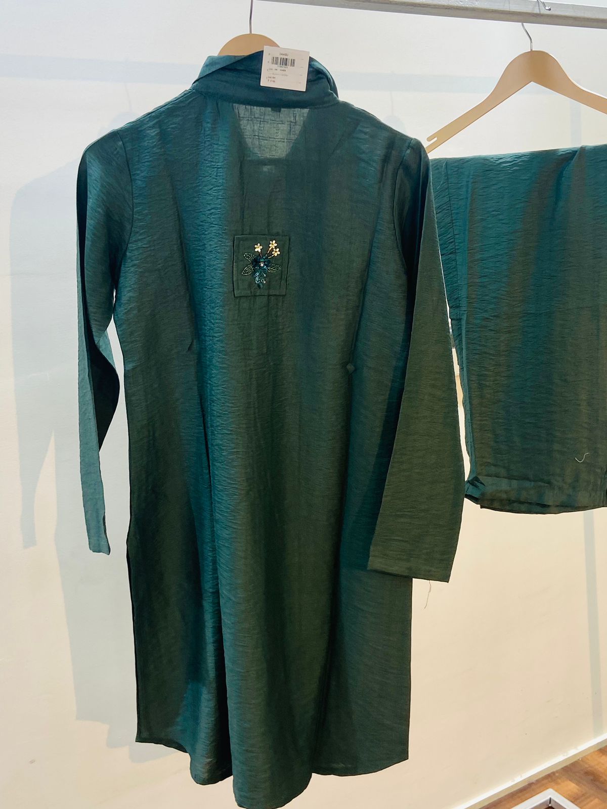 Juniper Green Raw Silk Co-Ord Set