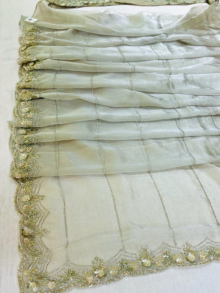 Designer Tissue Hand Work Saree