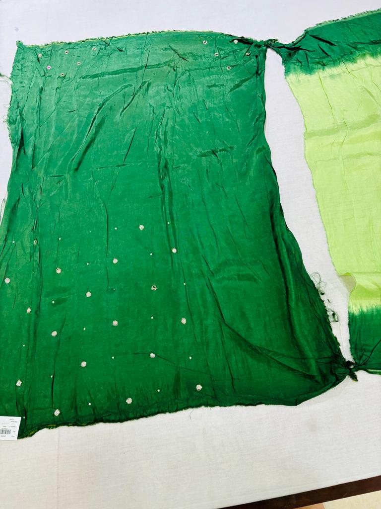 Shaded Green Designer SIlk Saree