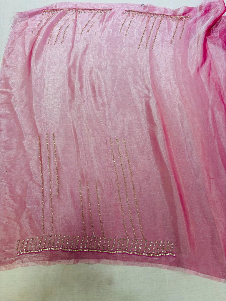 Hot Pink Designer Tissue Designer Saree