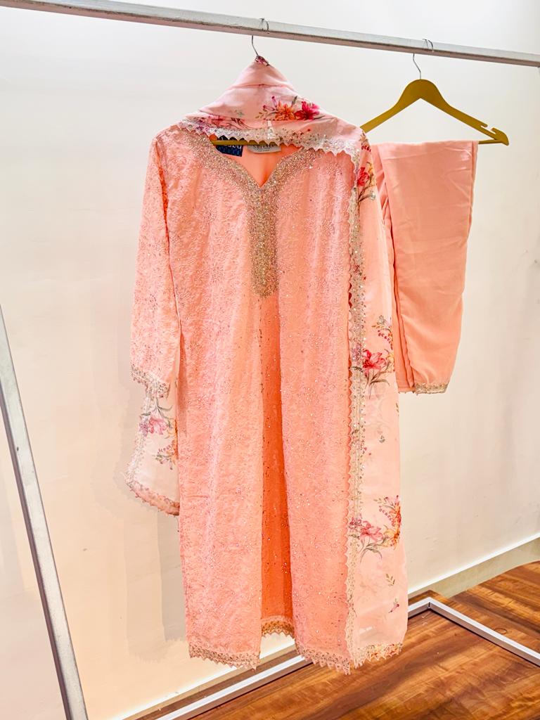 Light Pink Chikankari Suit Set