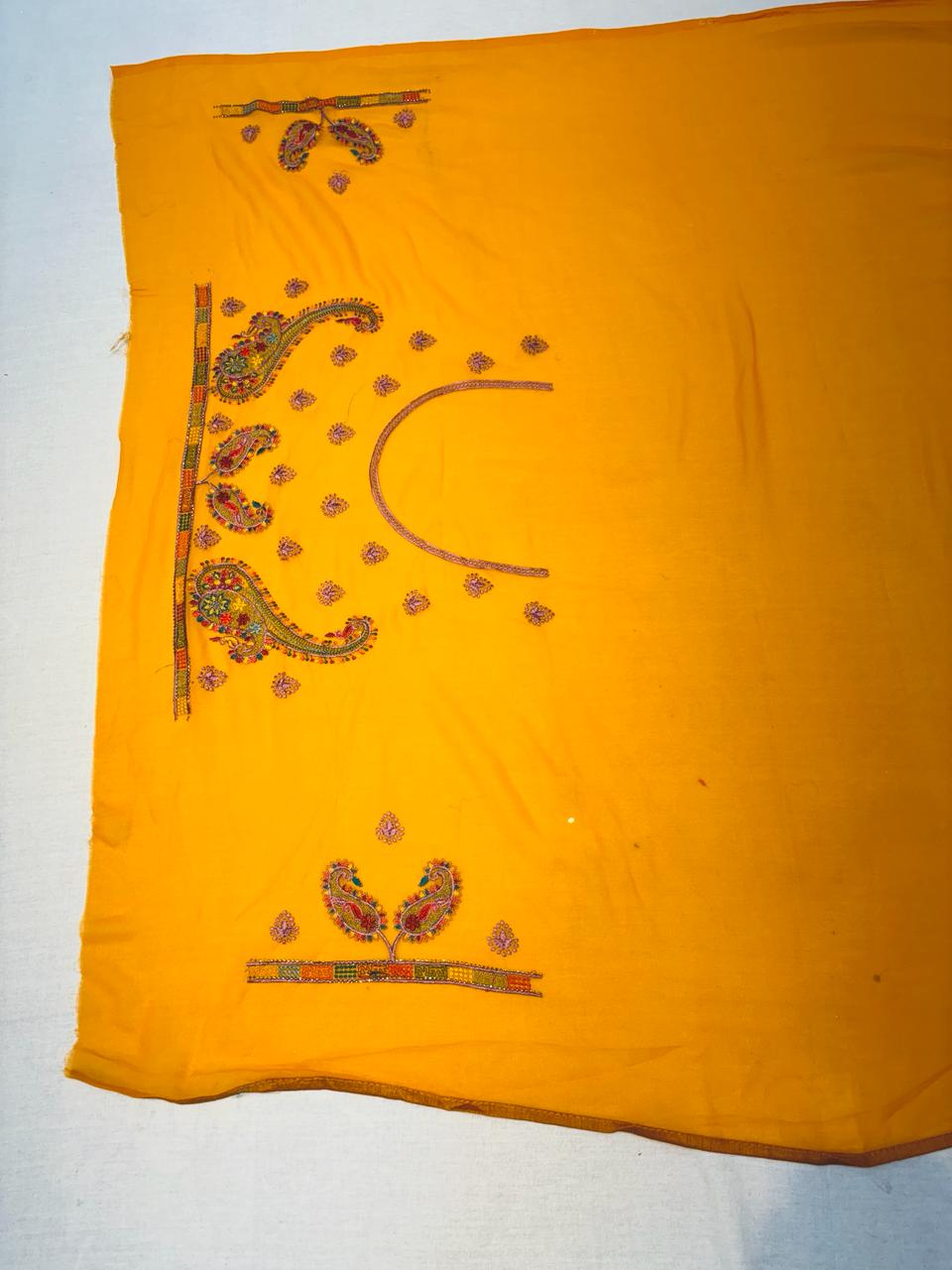 Mustard Kashmiri Woven Silk Saree