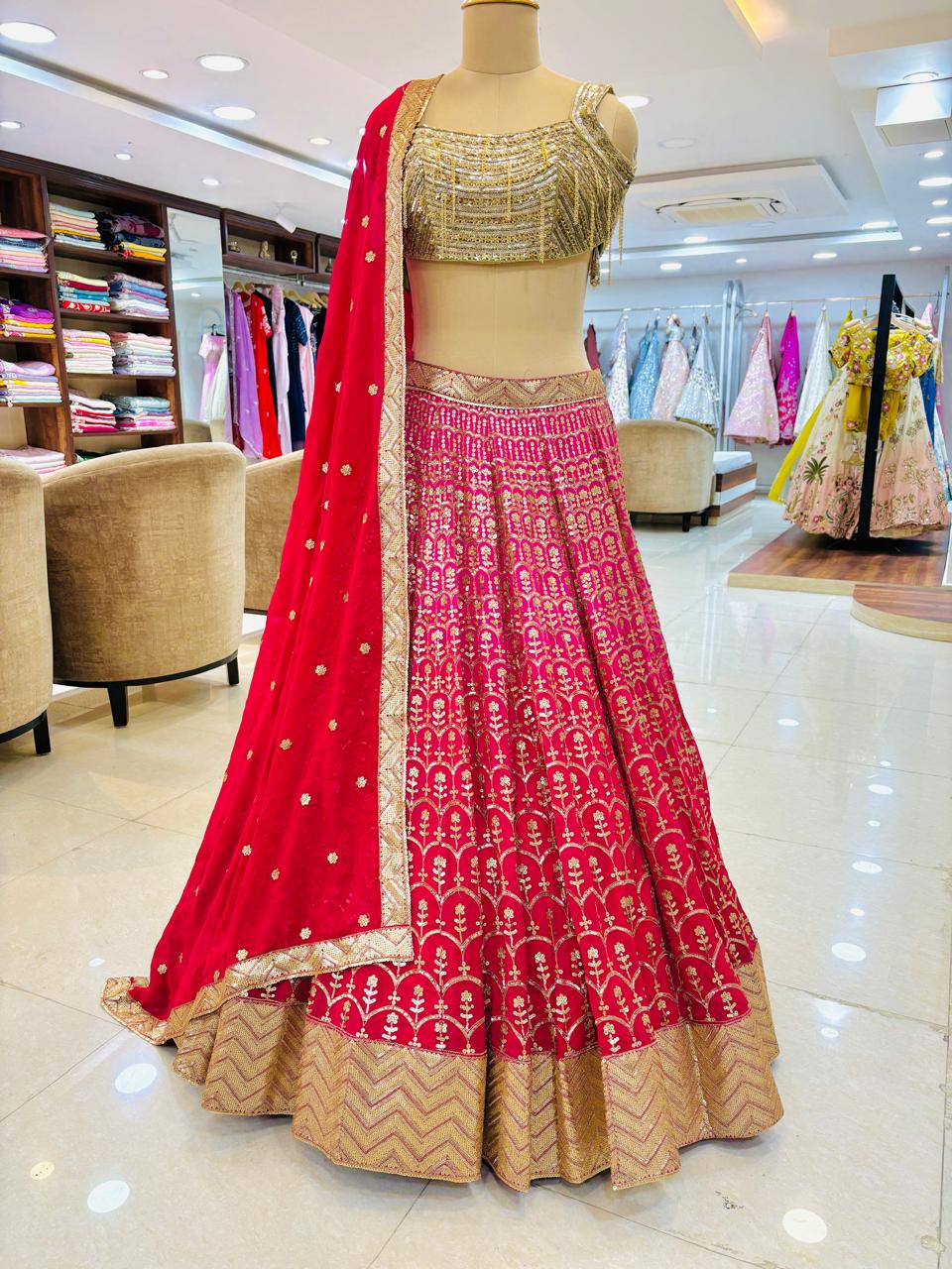 Red & Gold Silk Designer Saree