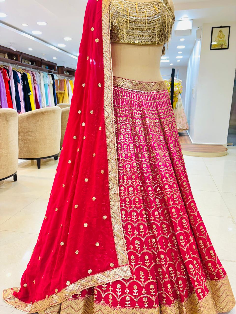 Red & Gold Silk Designer Saree