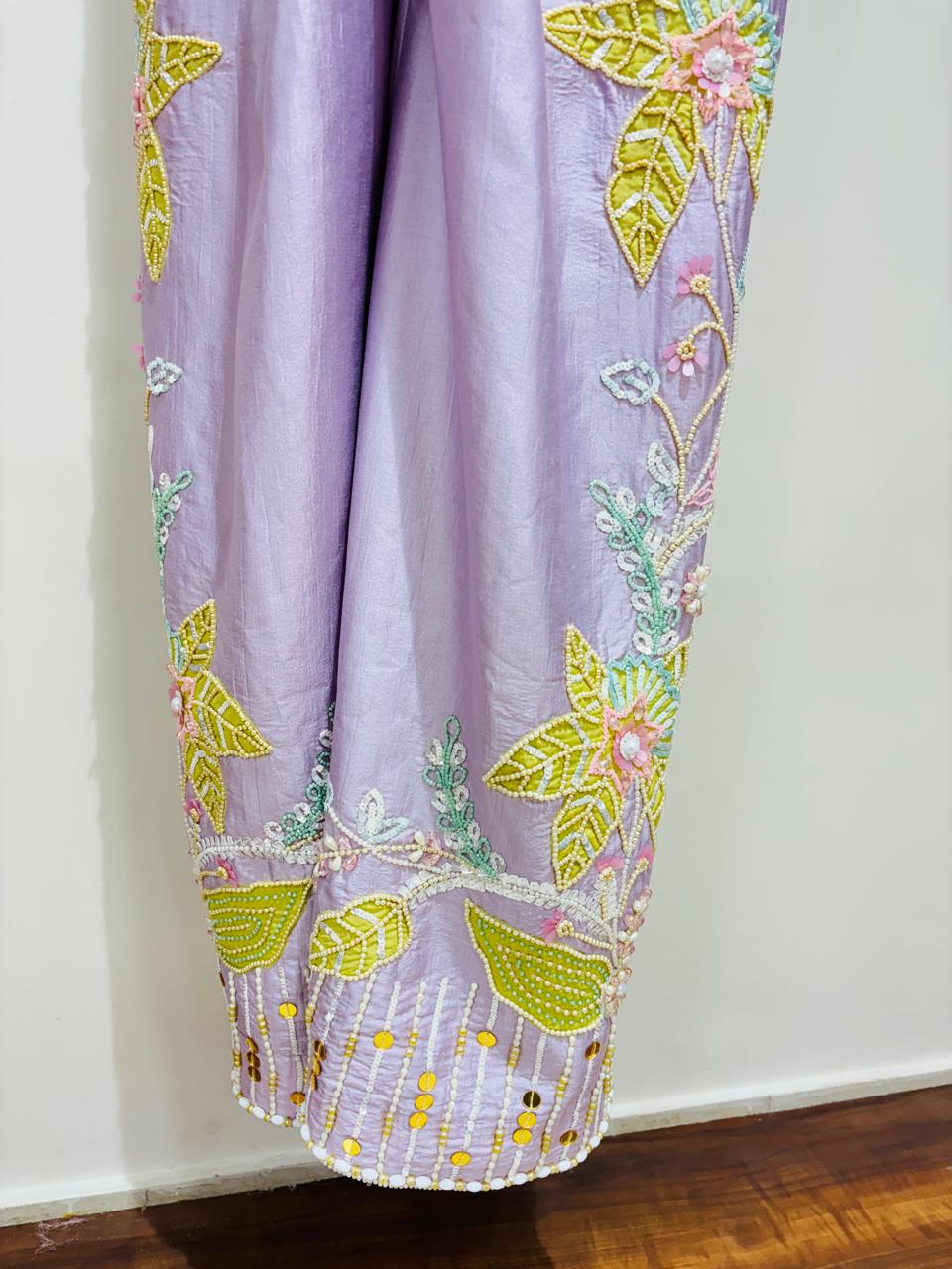 Light Purple Embroidered Jumpsuit