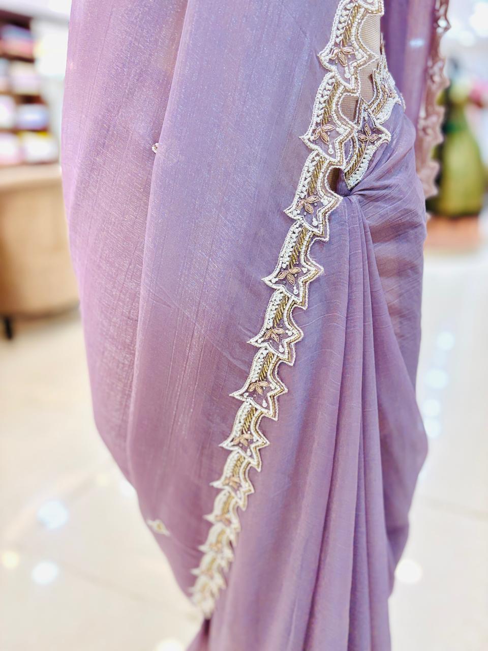 Lilac Silk Festive Saree