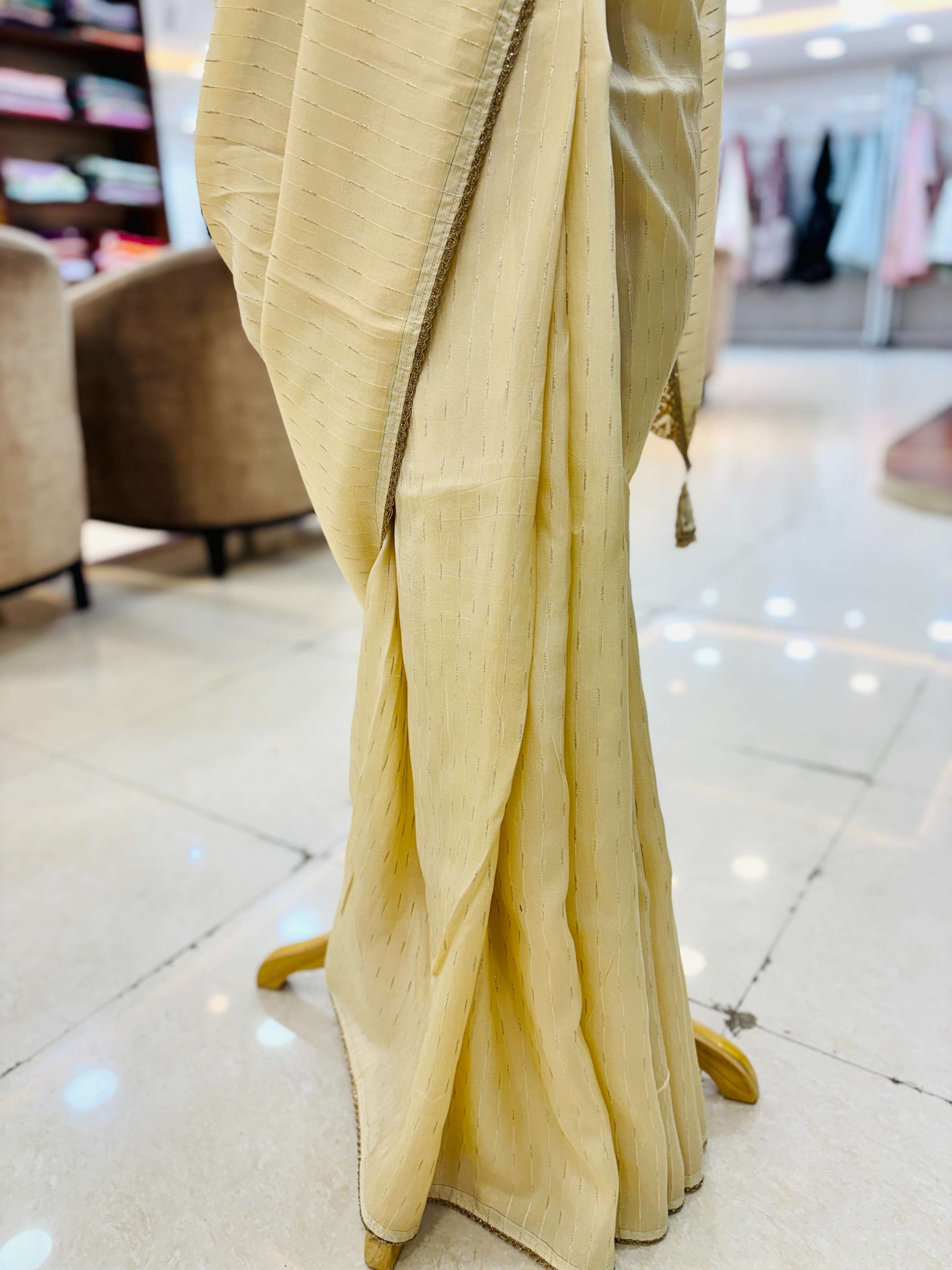 Light Brown Silk Saree WIth Readymade Blouse