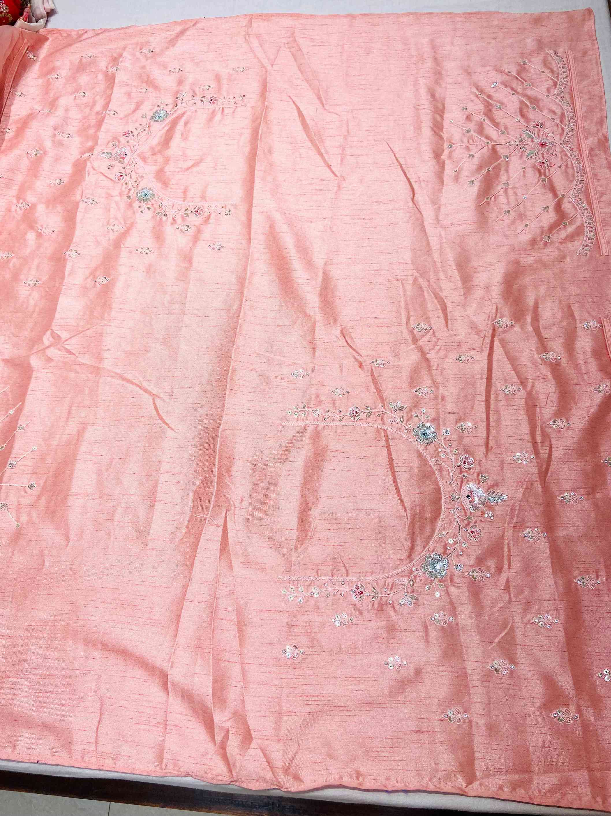 Pink Tissue Hand Work Saree