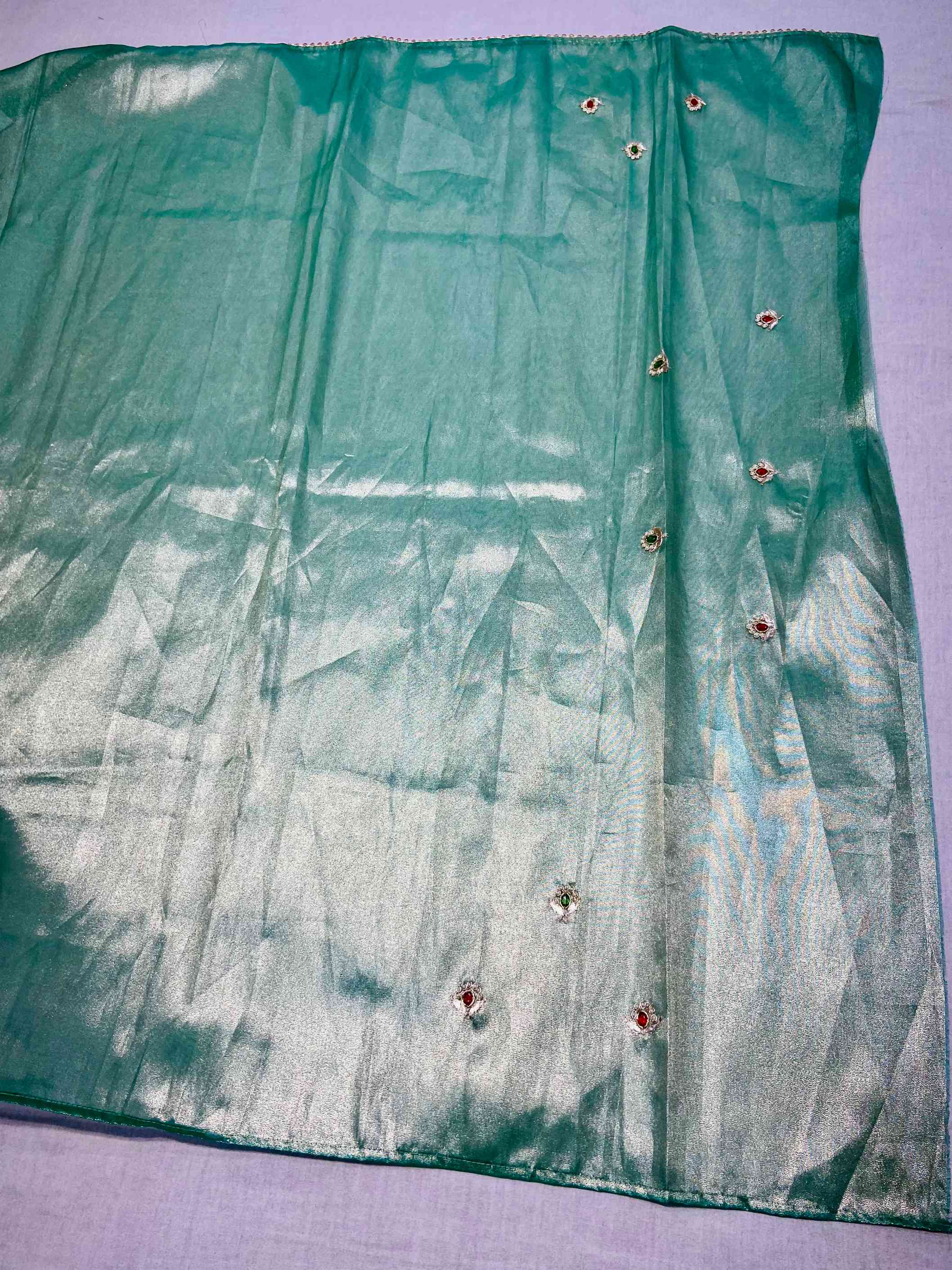 Pastel Green Tissue Silk Saree