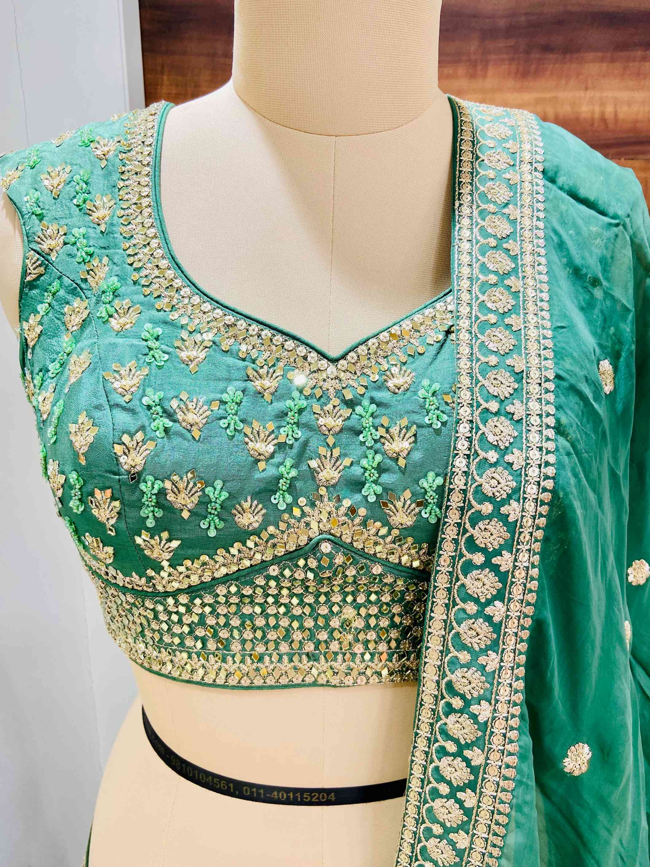 Green Silk Designer Readymade Lehenga
