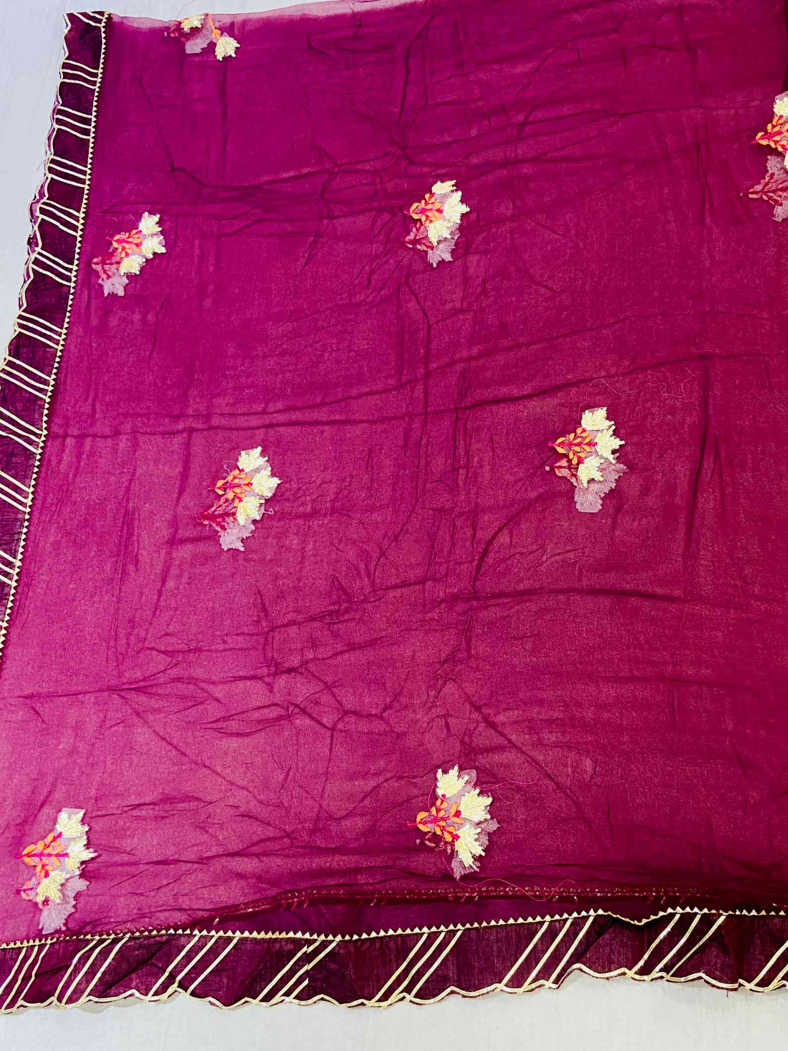 Burgundy Silk Unstitched Suit Set