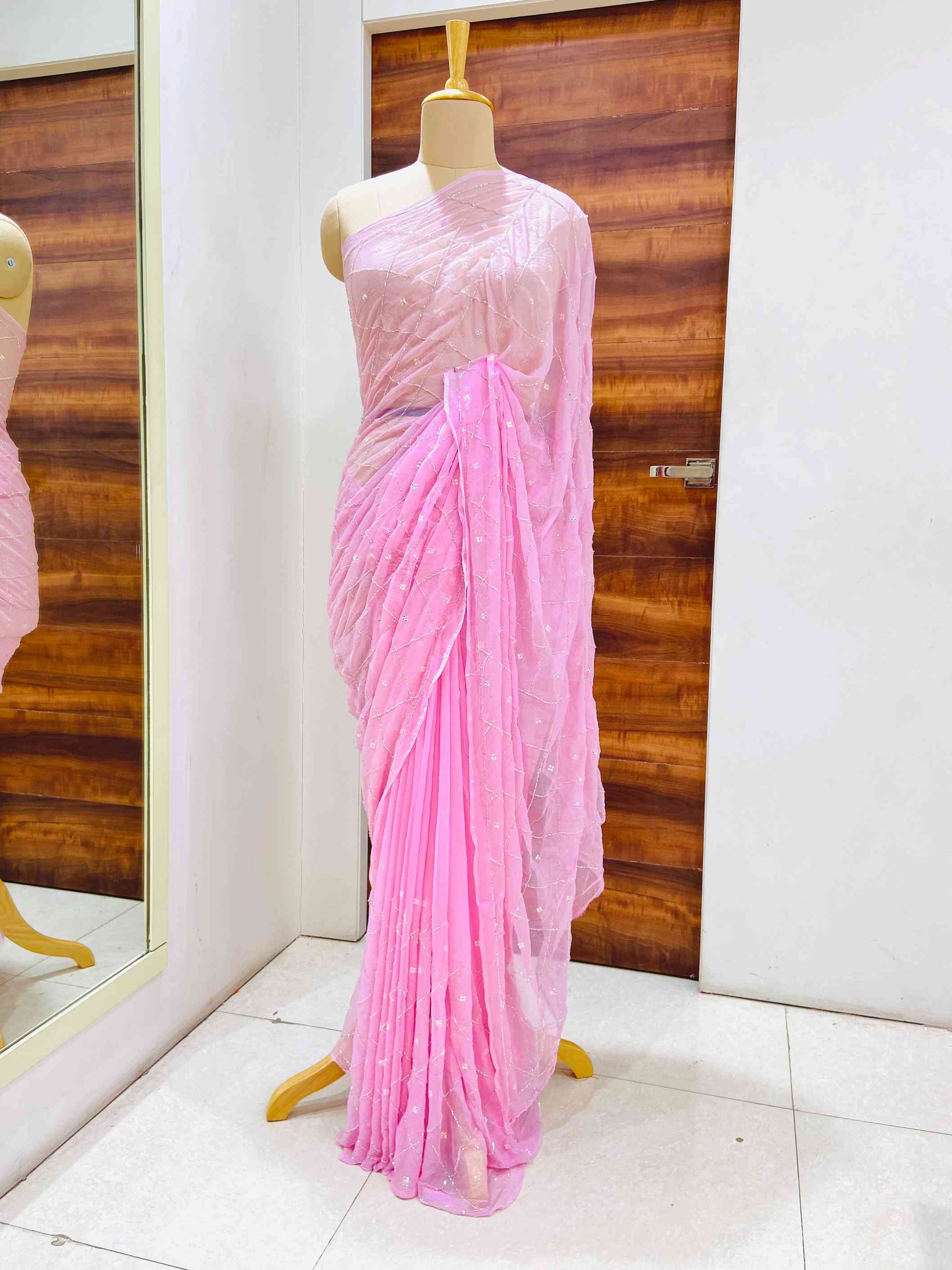 Buy Pure Chiffon Gota Patti Saree