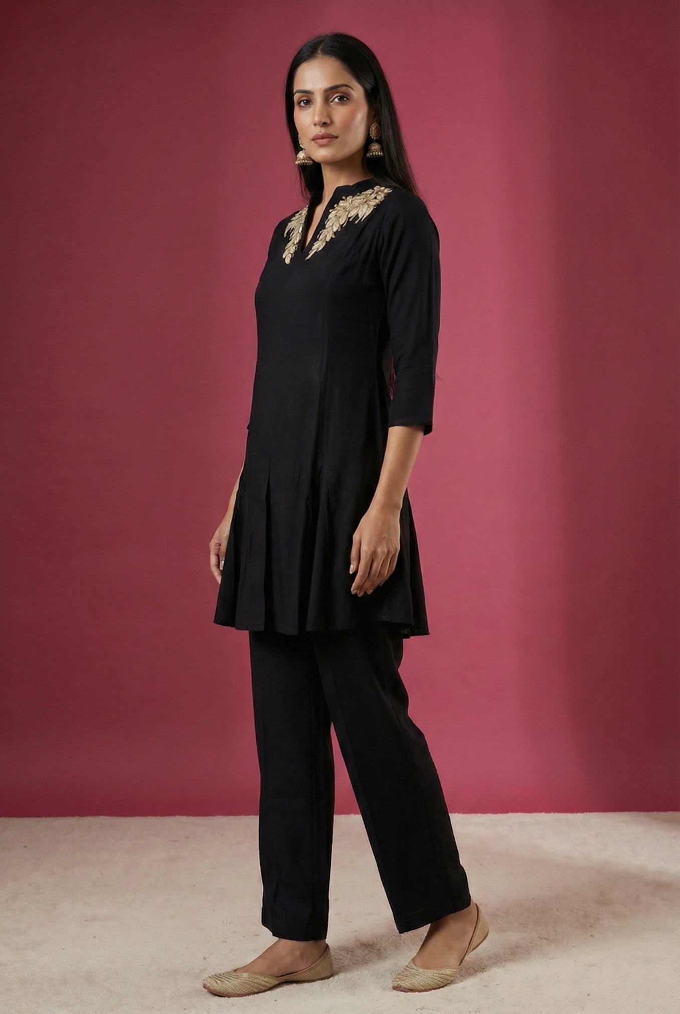 Black Silk Western Co-Ord Set