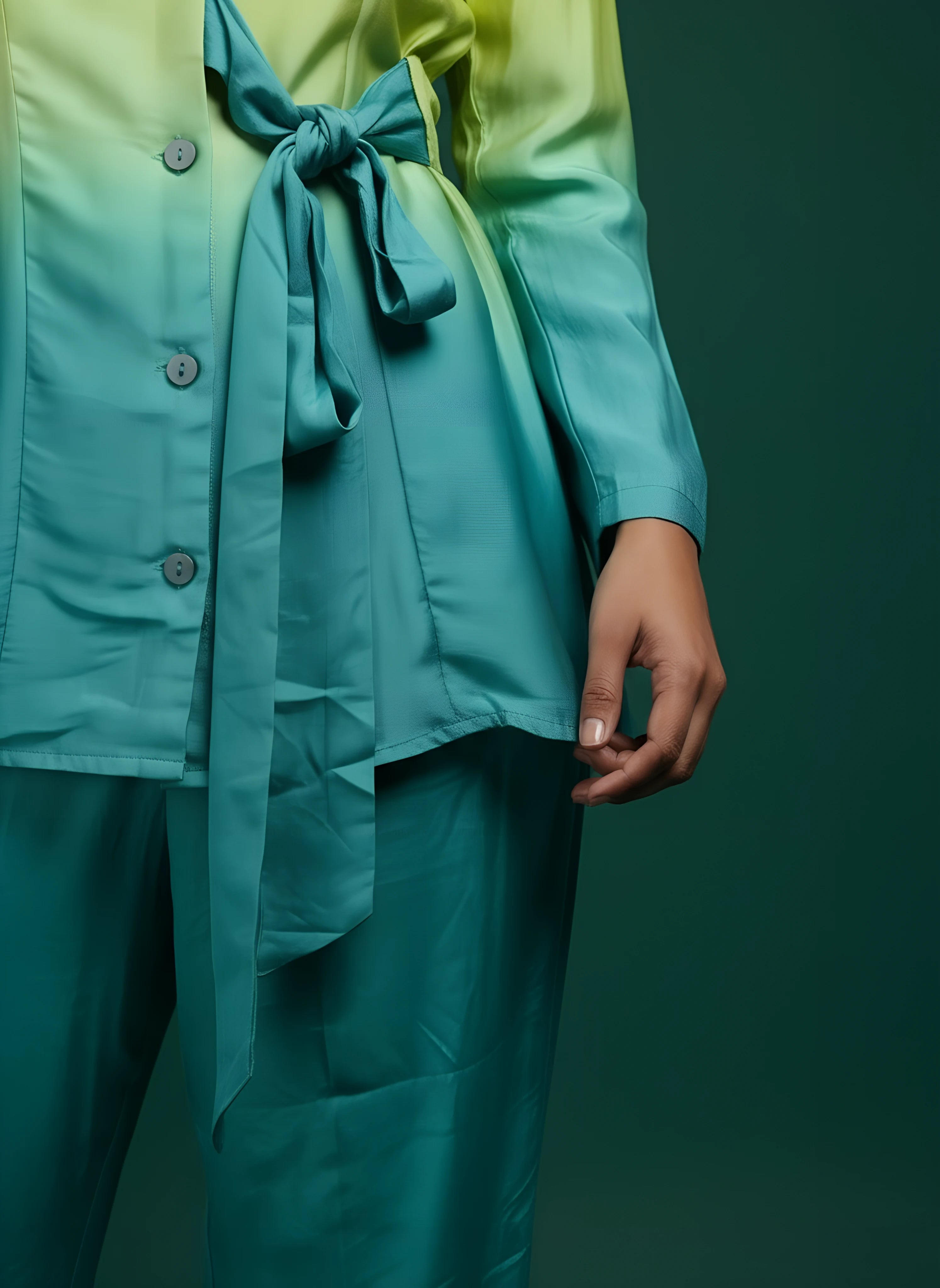 Shaded Green Top With Bottom Trouser