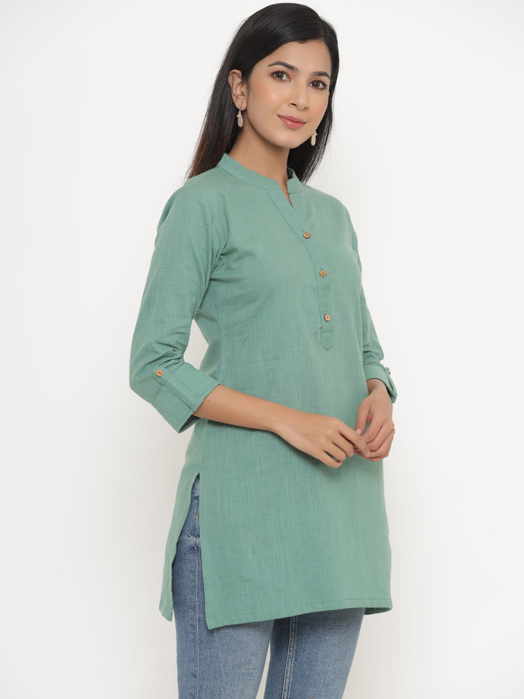 Green Khadi Cotton Tunic