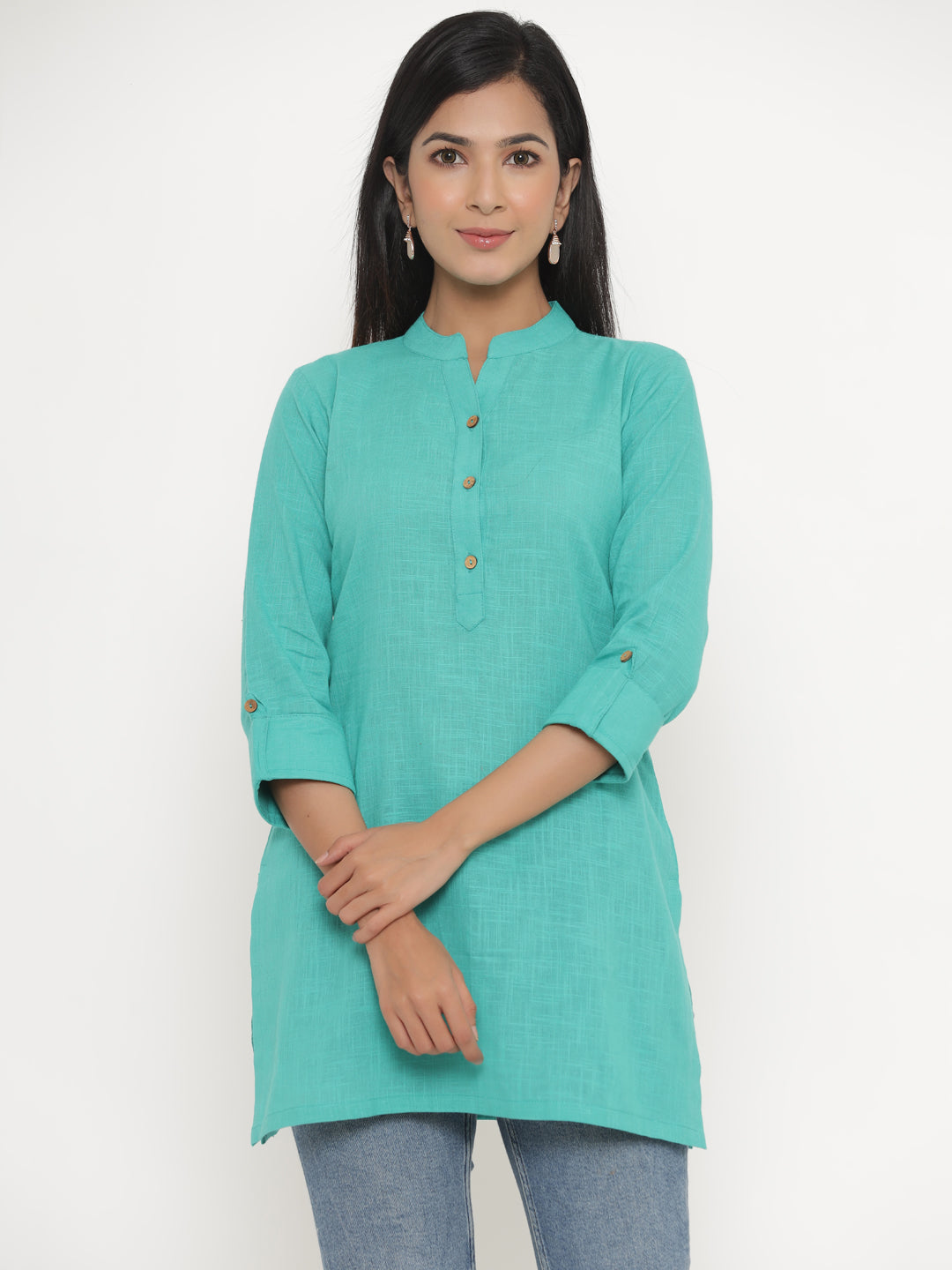 Sea Green Khadi Cotton Tunic