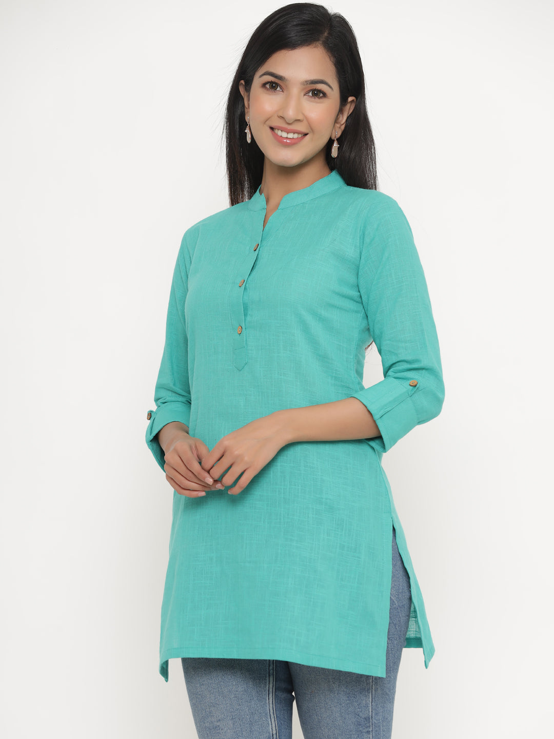 Sea Green Khadi Cotton Tunic