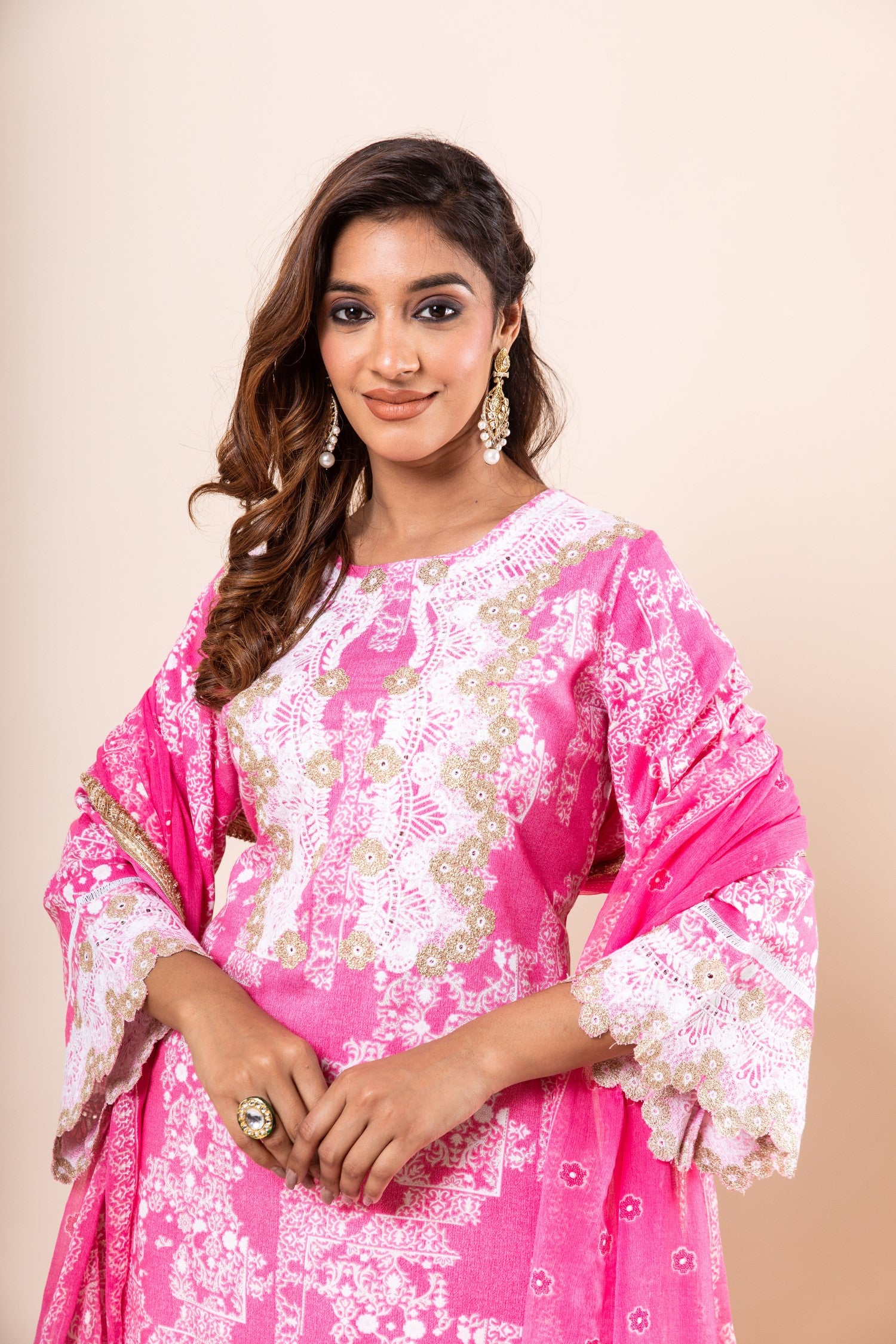 Baby Pink Cotton Sharara Set