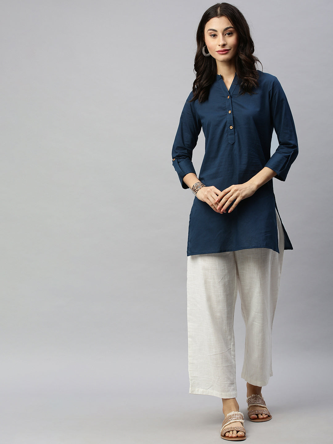 Blue Khadi Cotton Tunic