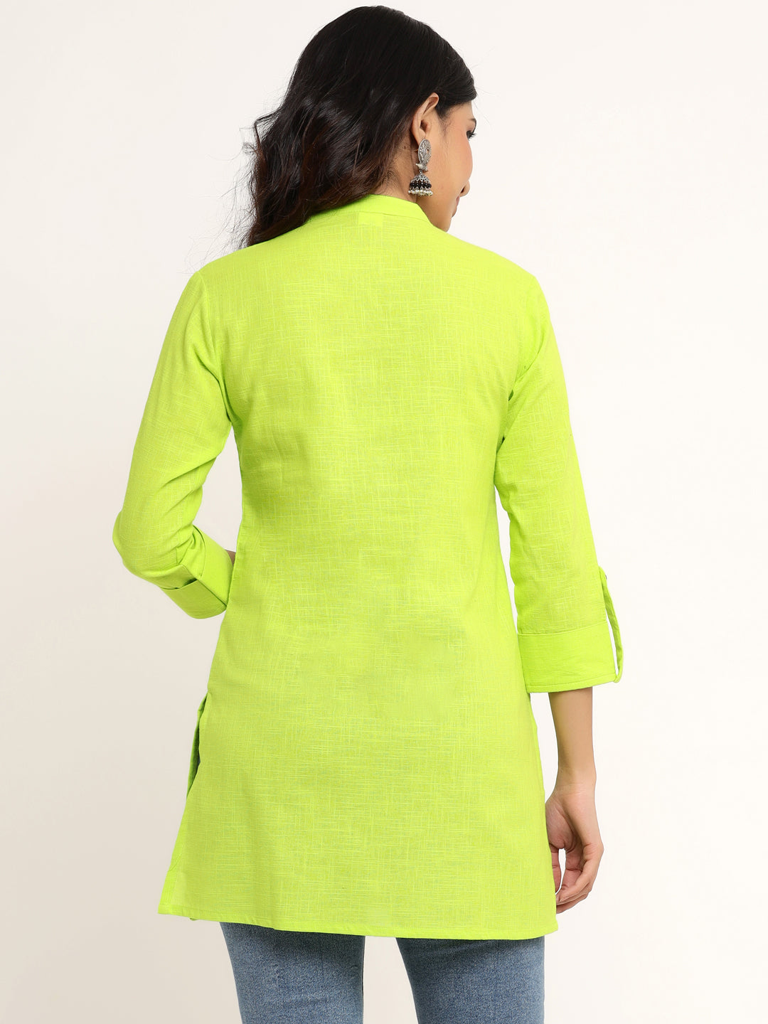 Lime Green Khadi Cotton Tunic