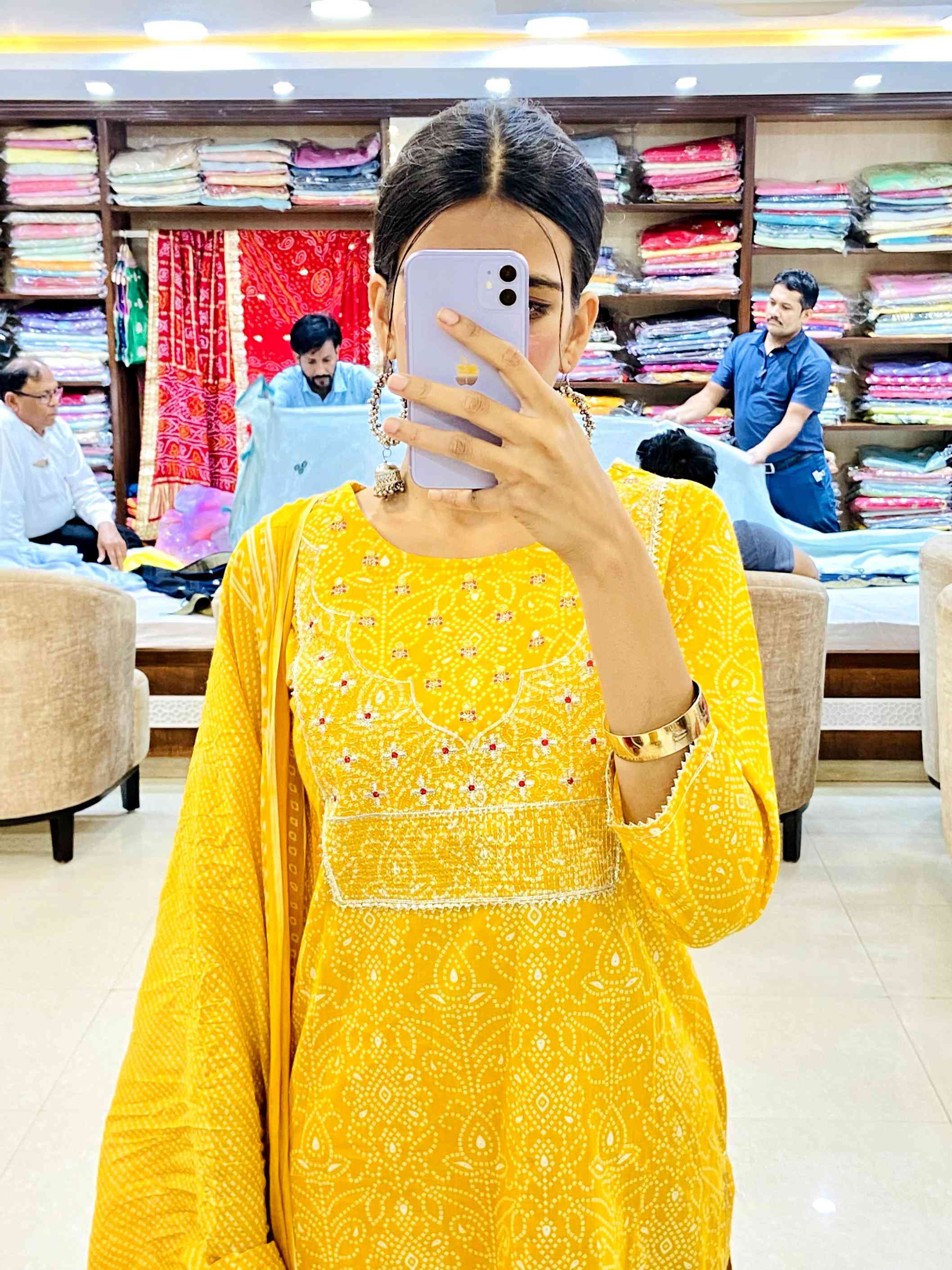 Yellow Cotton Suit Set - Daabu Jaipur