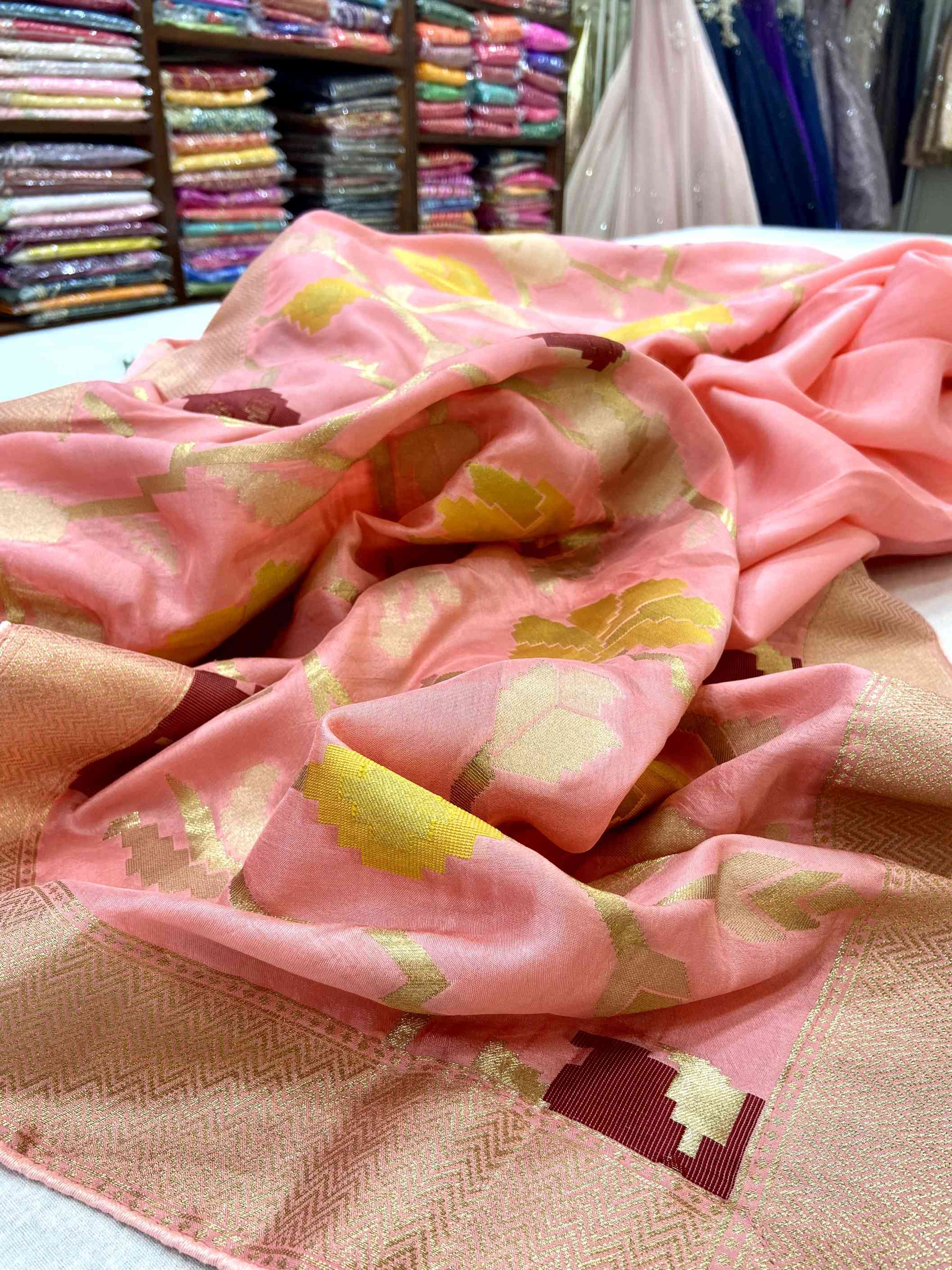 Pink Banarasee Silk Saree